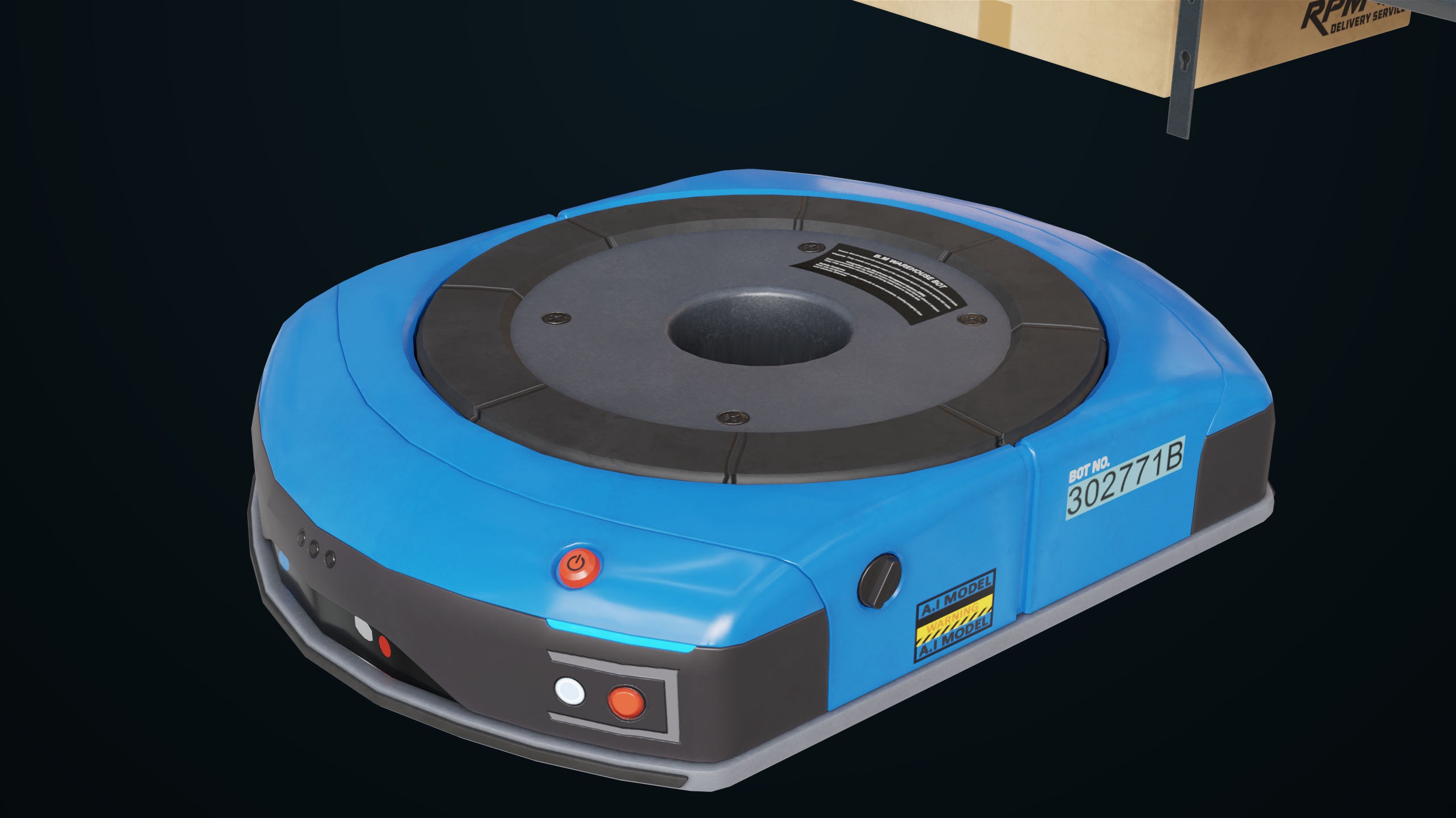 Warehouse Robot Generic All PBR Unity UE Textures Low-poly 3D model_11