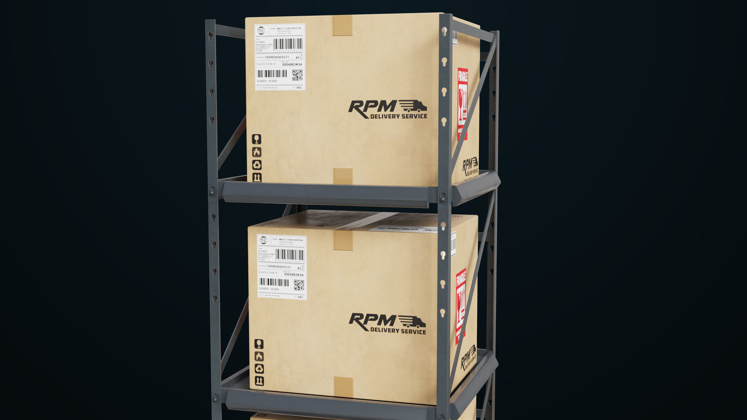 Warehouse Robot Generic All PBR Unity UE Textures Low-poly 3D model_22