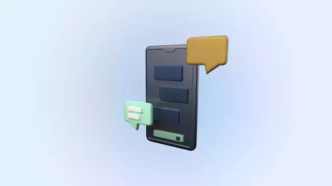 3D app web Icon Low-poly 3D model-15