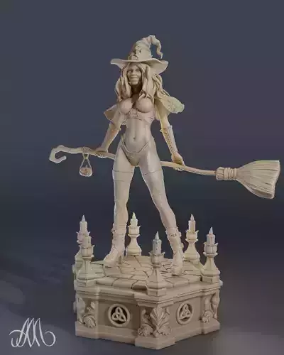Witch pre-supported 3D print model