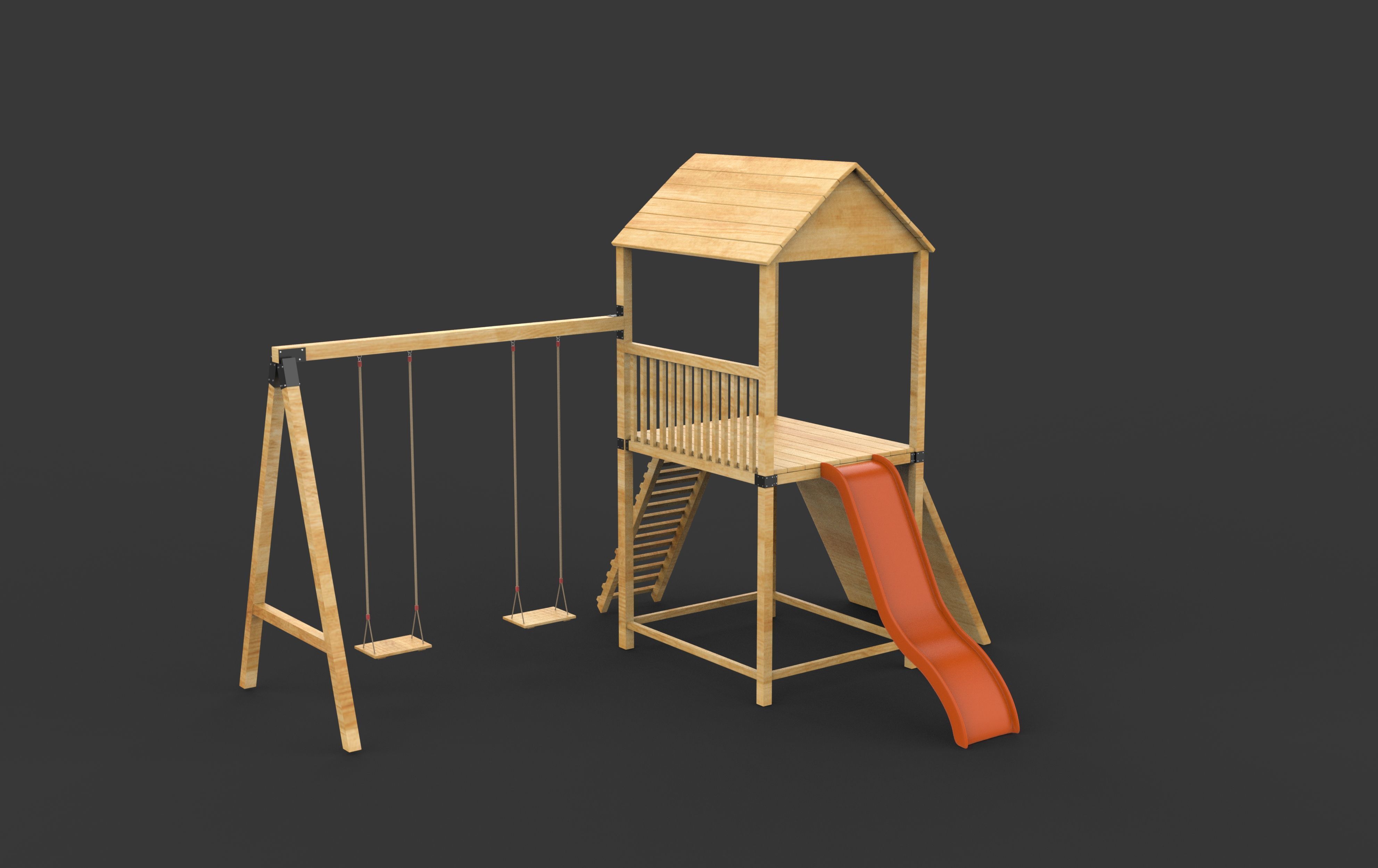 Playground Swing-Slide 3D model_5
