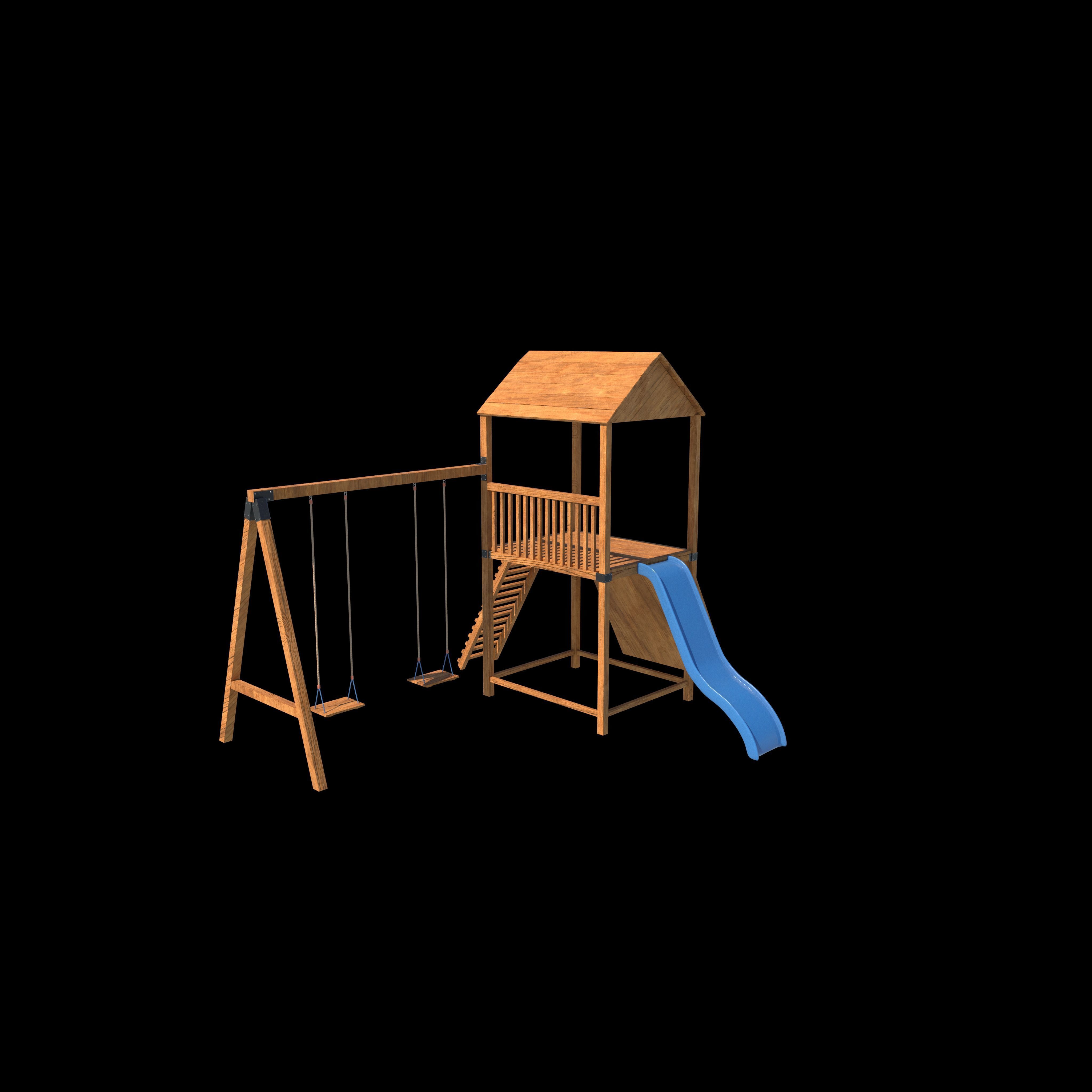 Playground Swing-Slide 3D model_11