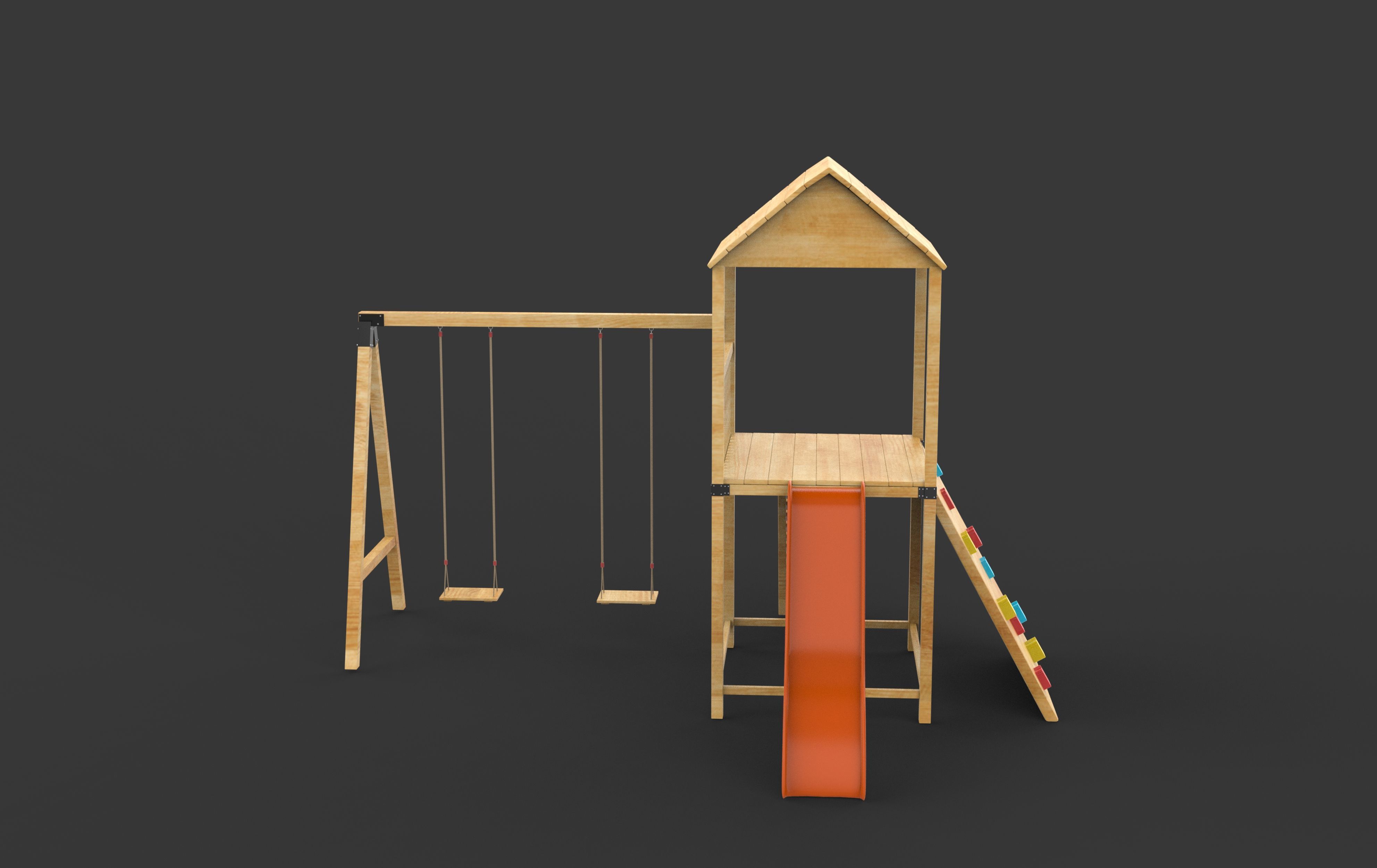 Playground Swing-Slide 3D model_6