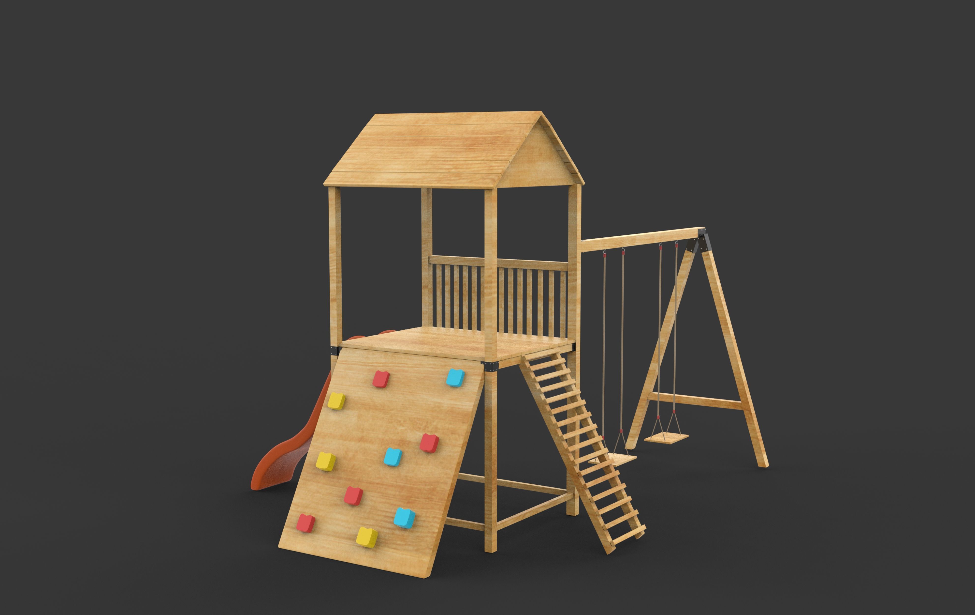 Playground Swing-Slide 3D model_7