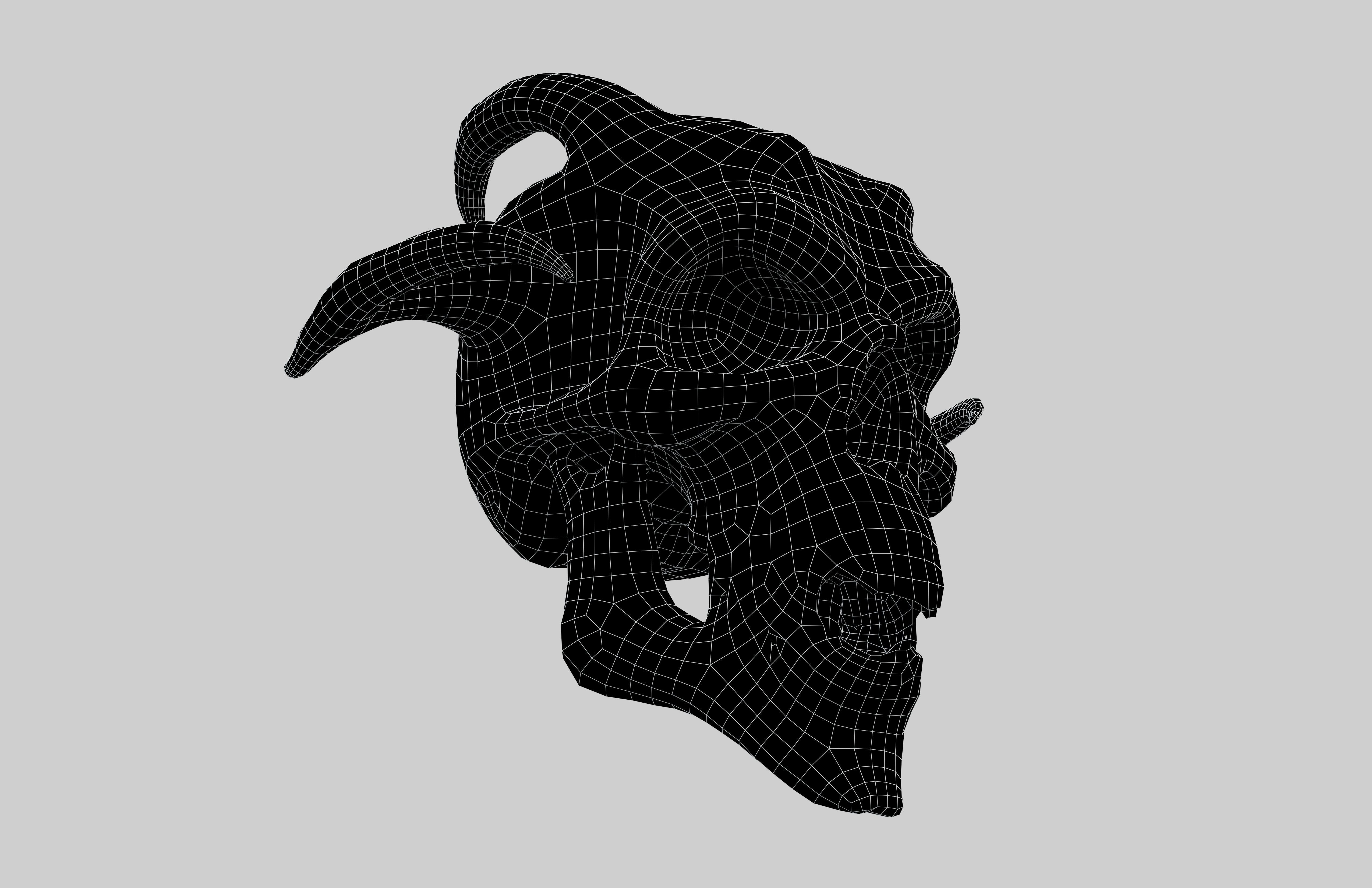 Demon Skull v1 002 Low-poly 3D model_6