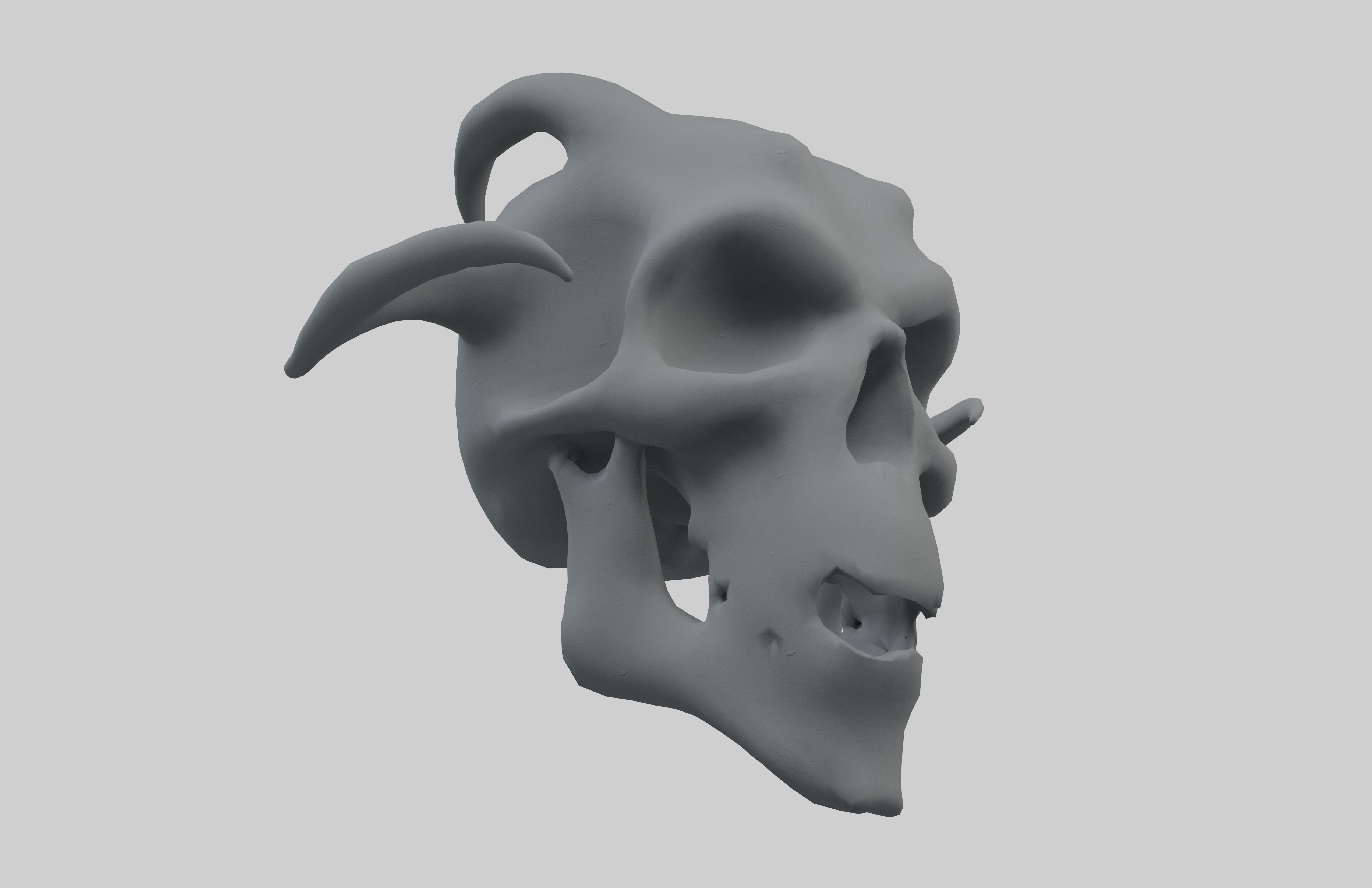 Demon Skull v1 002 Low-poly 3D model_3