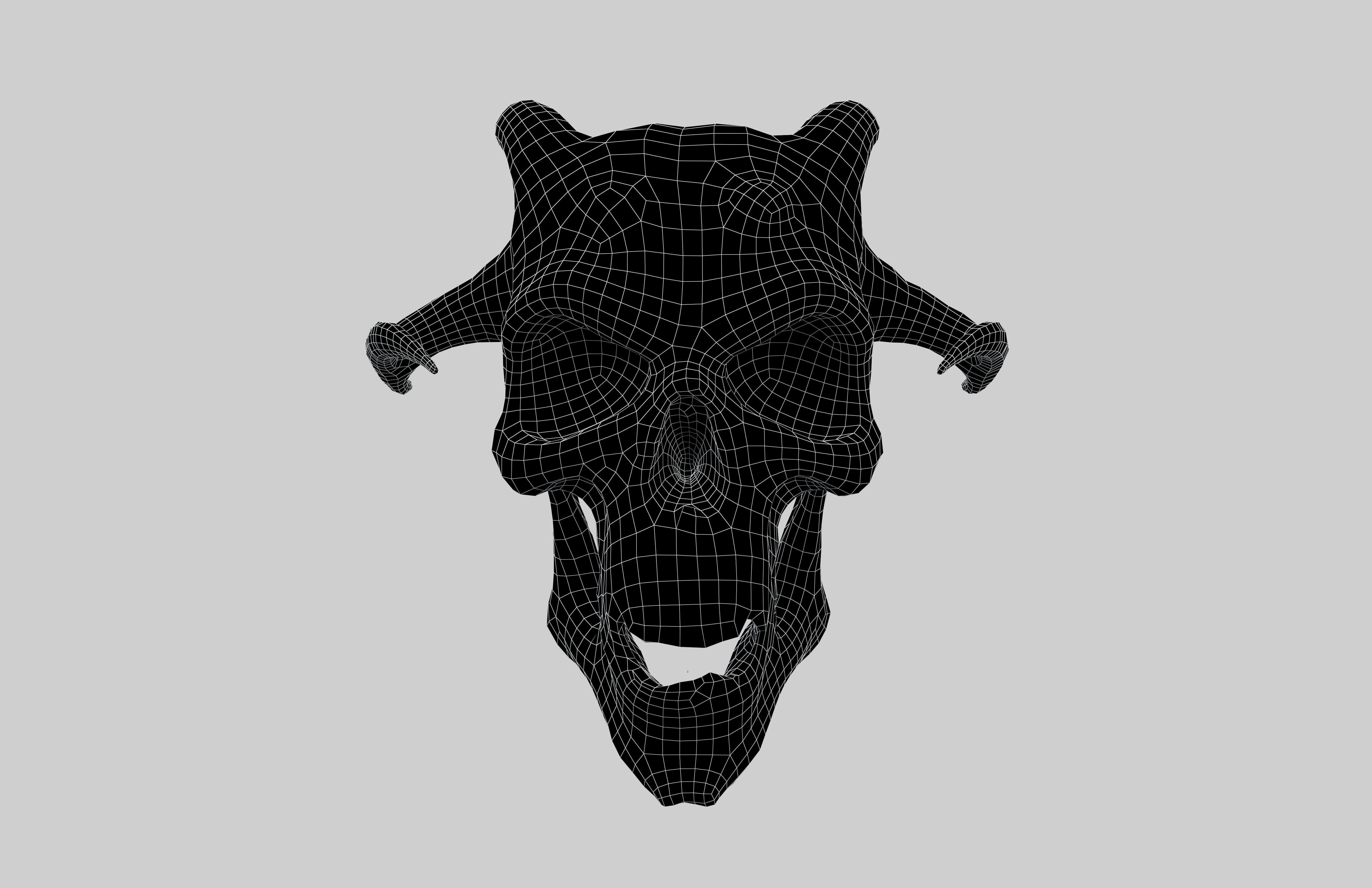 Demon Skull v1 003 Low-poly 3D model_5
