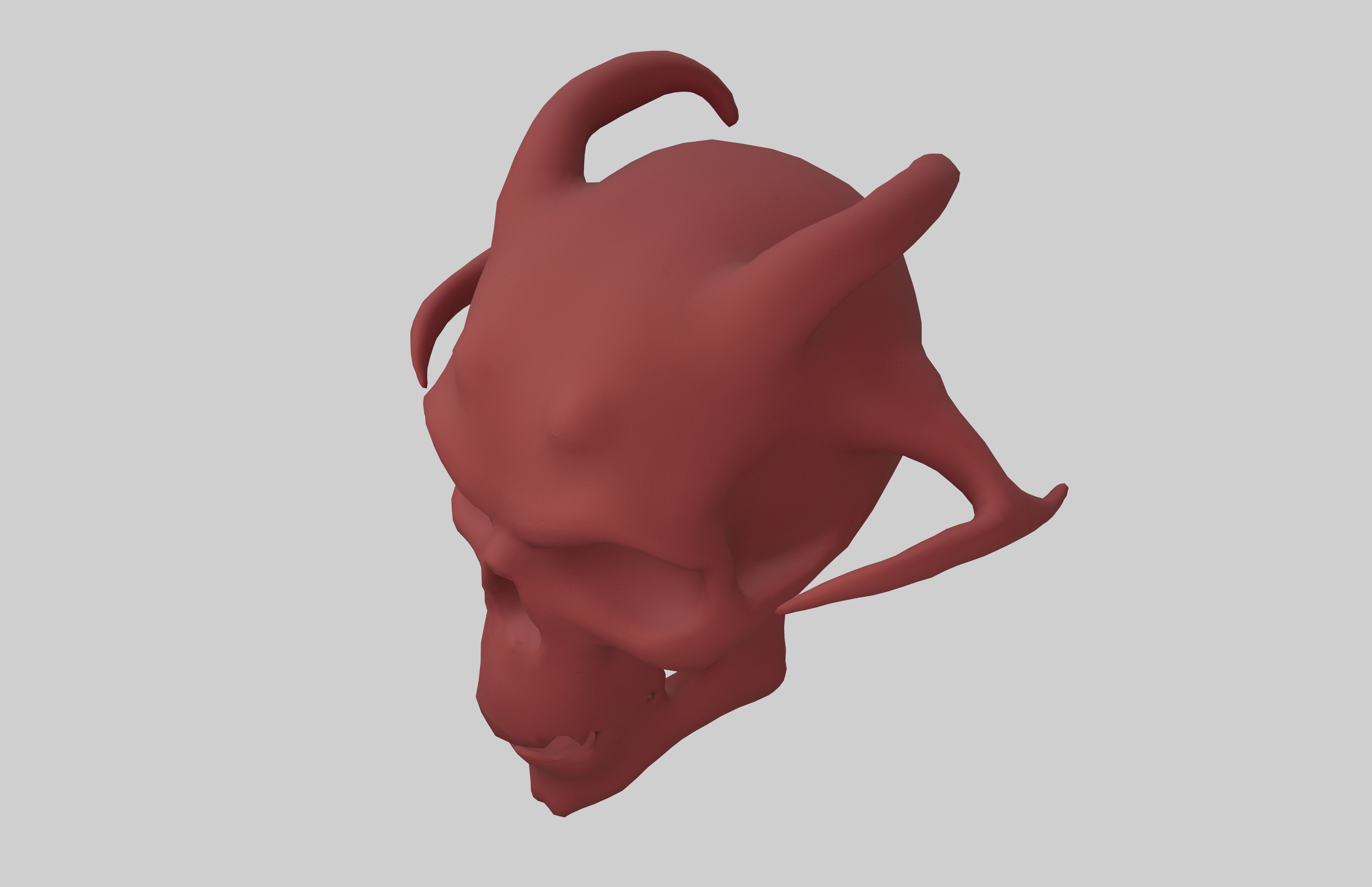 Demon Skull v1 003 Low-poly 3D model_3