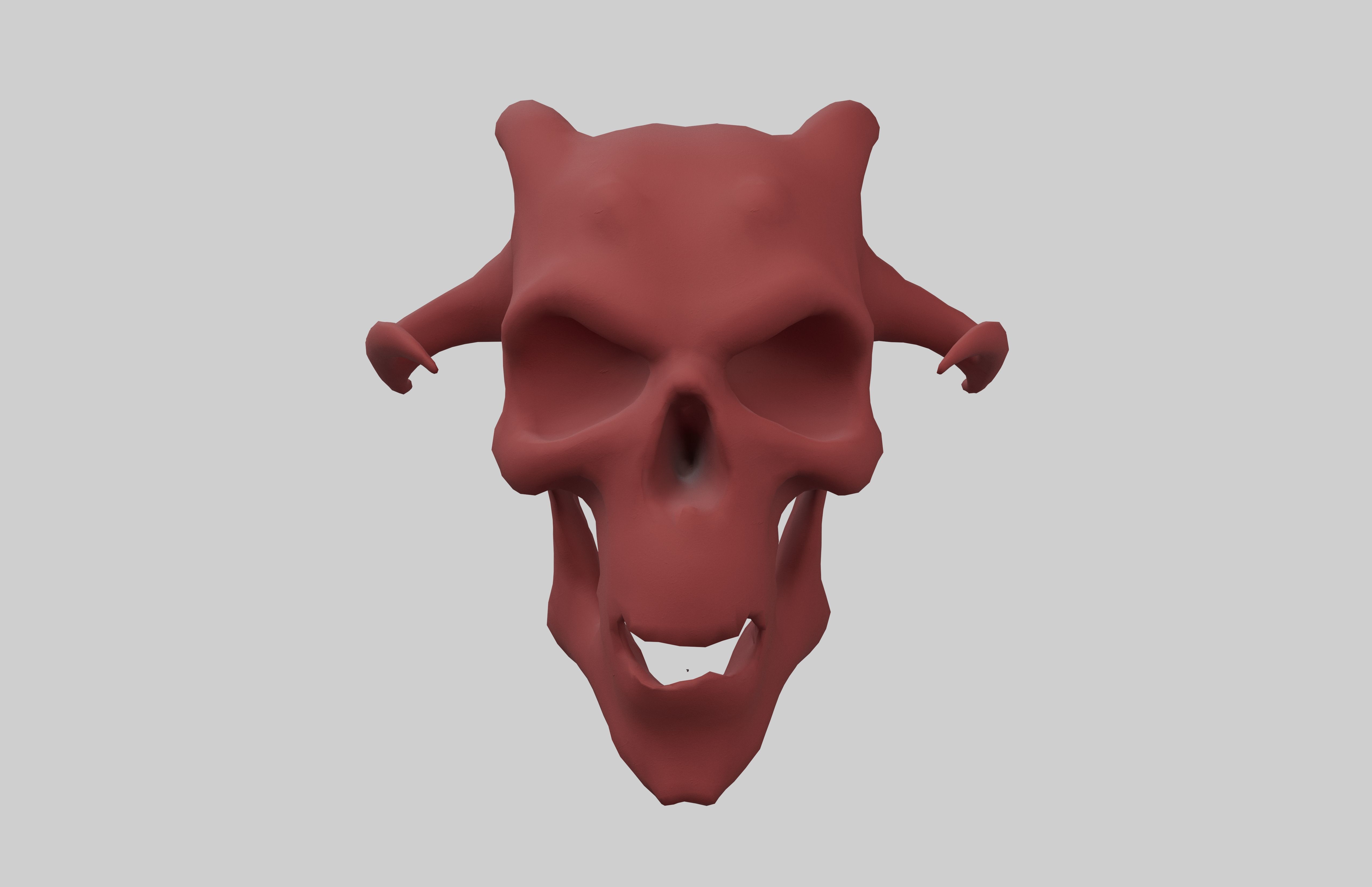 Demon Skull v1 003 Low-poly 3D model_2