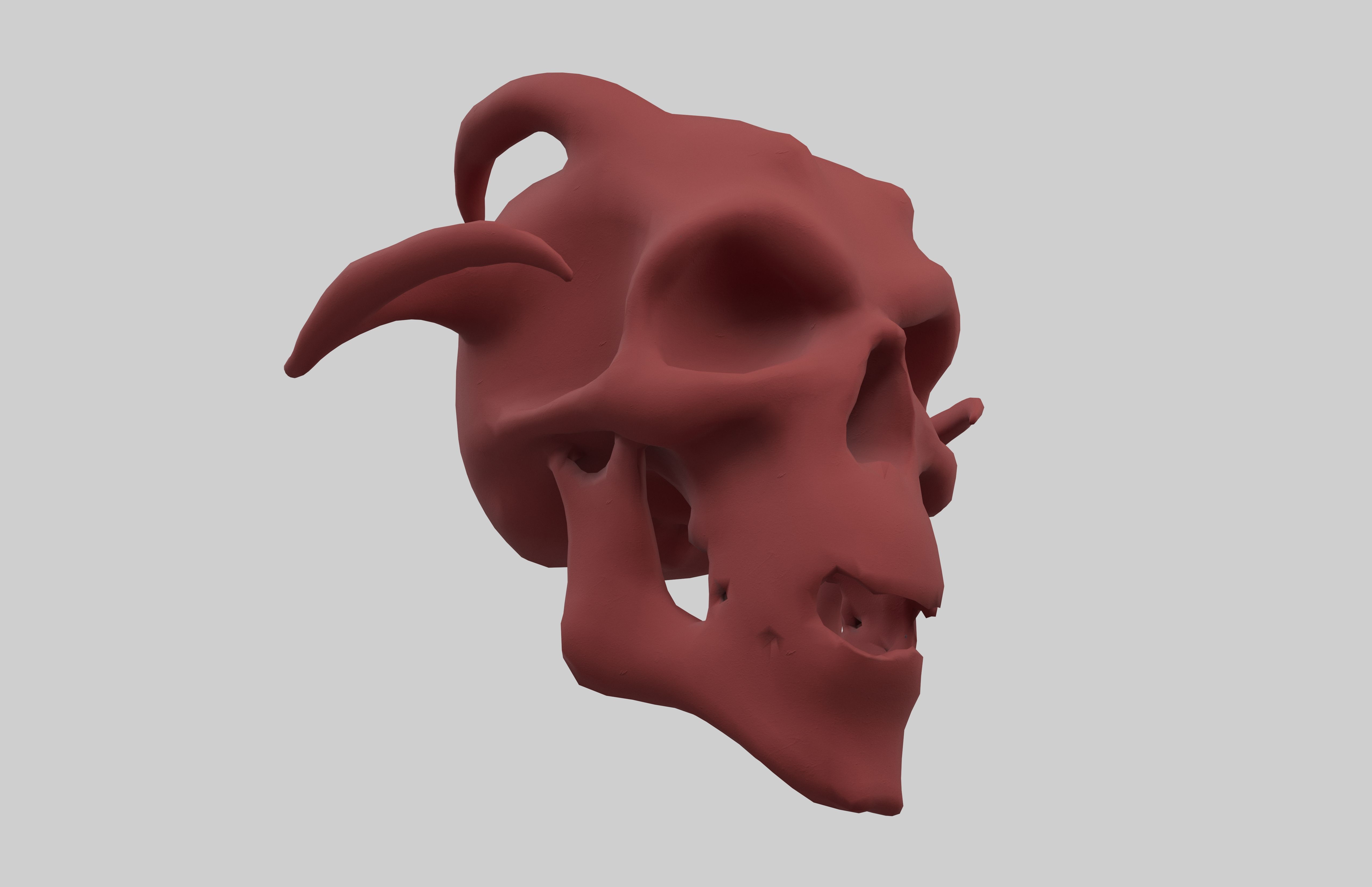 Demon Skull v1 003 Low-poly 3D model_1