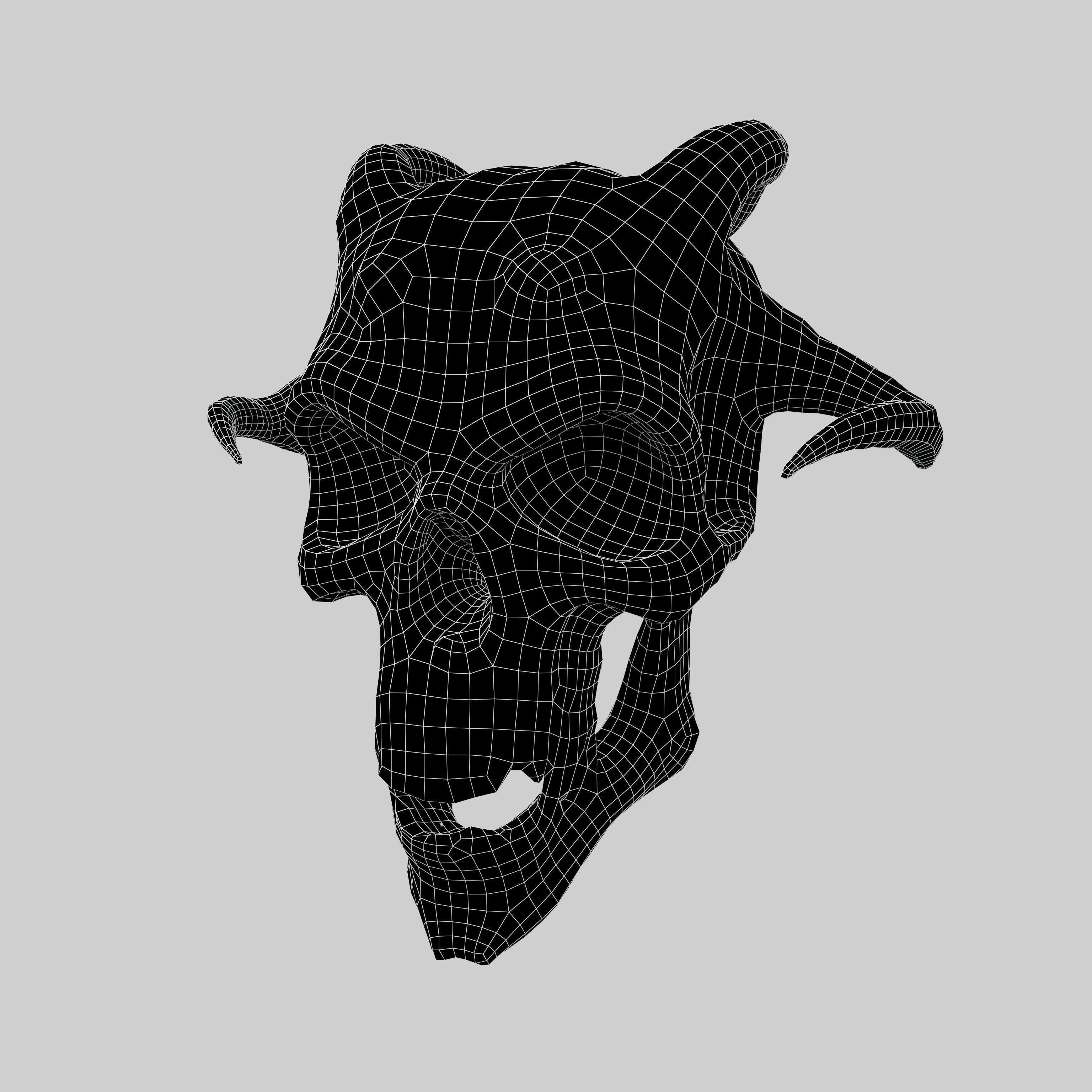 Demon Skull v1 003 Low-poly 3D model_4