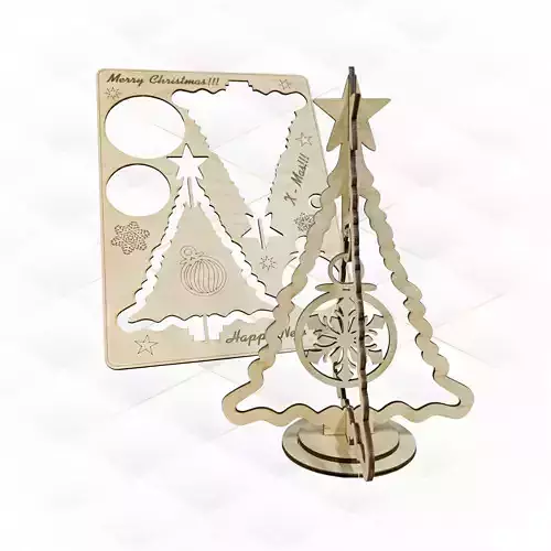 Christmas Card laser cutting design svg dxf plan 3D print model