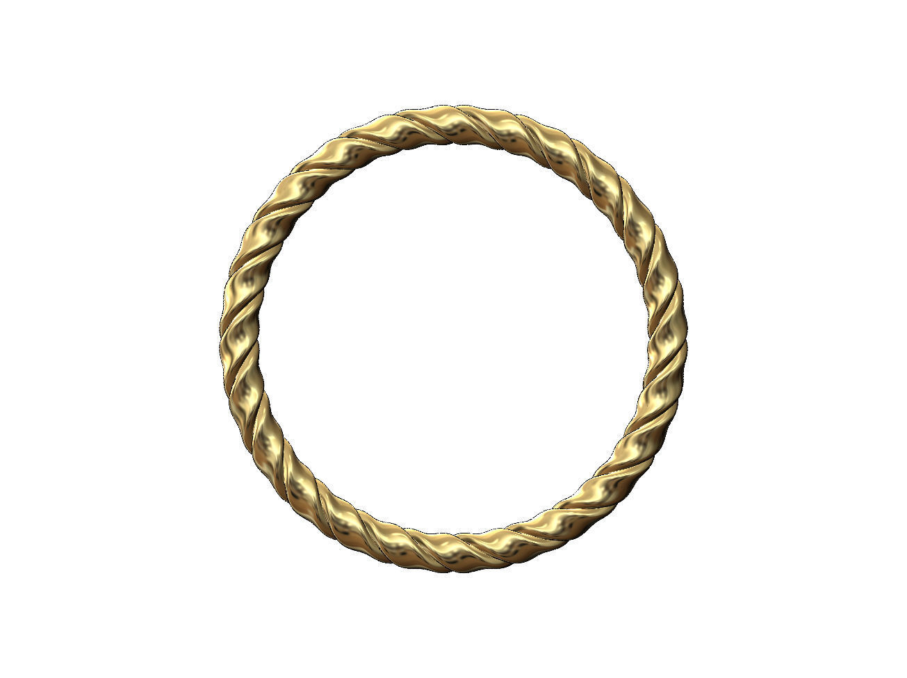 French ribbon braided wire cuff bracelet bangle Size M 55mm 3D print model_1