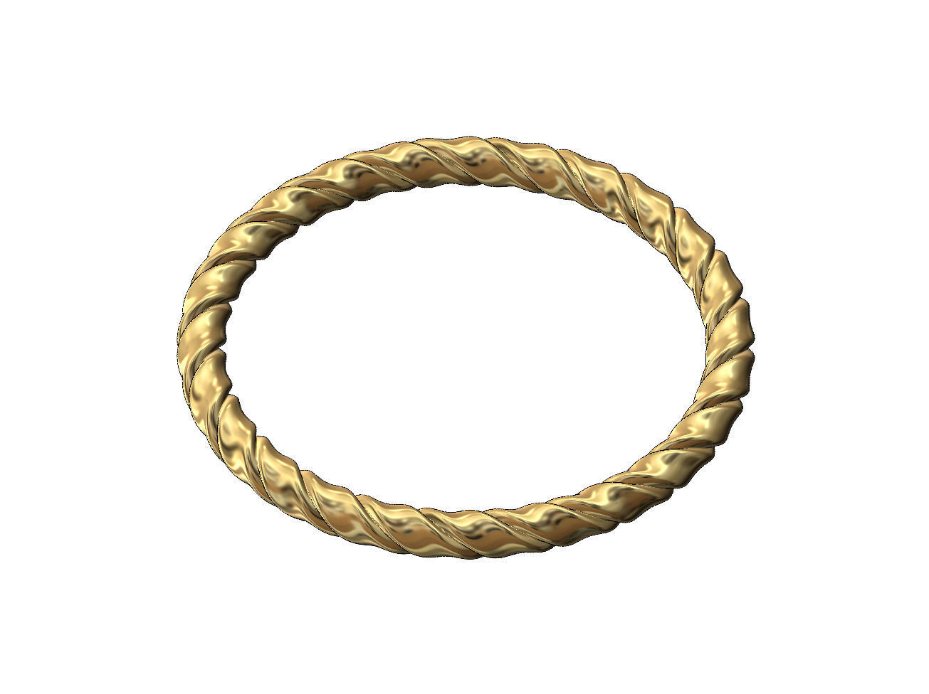 French ribbon braided wire cuff bracelet bangle Size M 55mm 3D print model_2