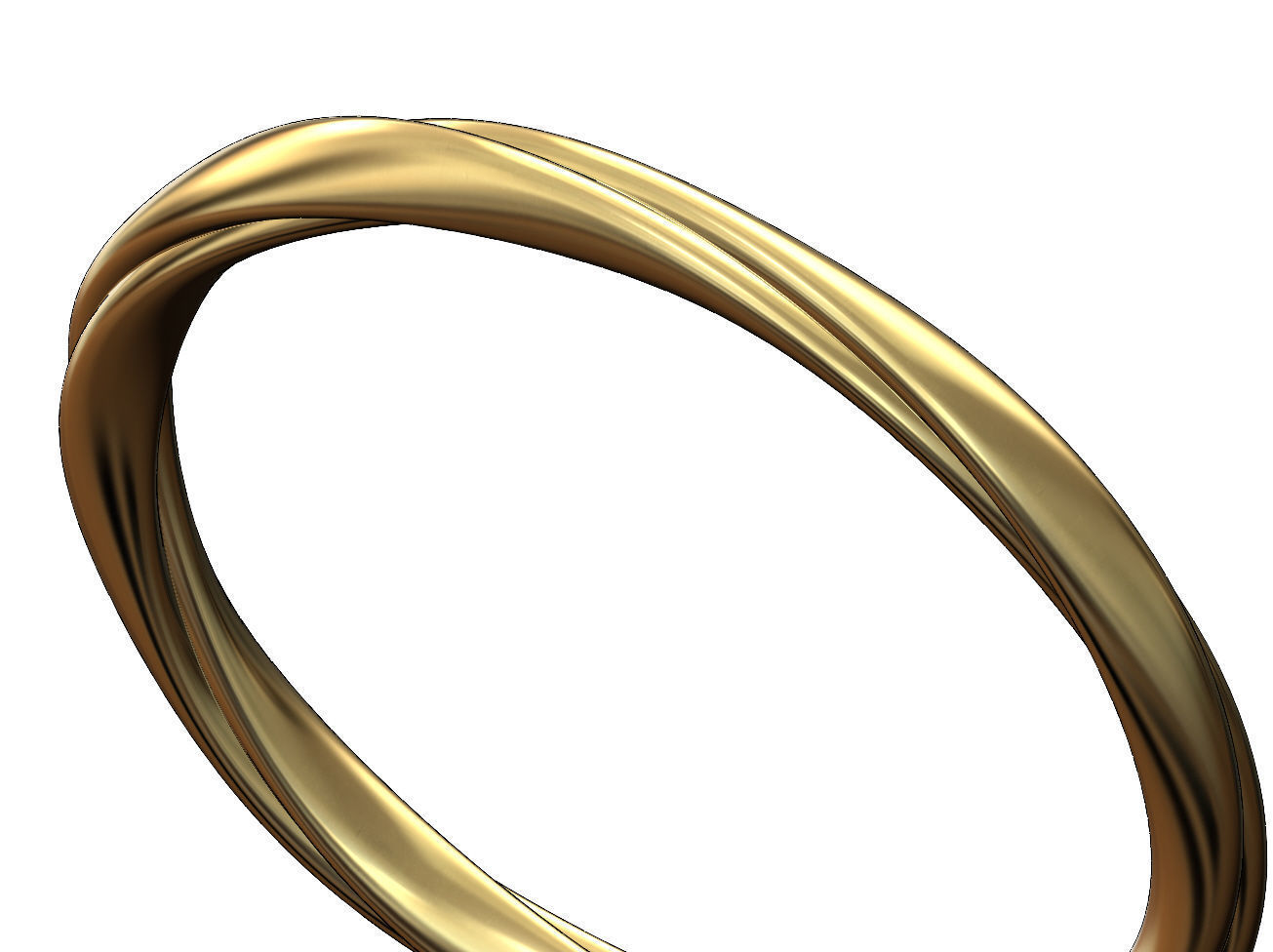 Twisted French ribbon cuff bracelet bangle Size M 55mm 3D print model_3