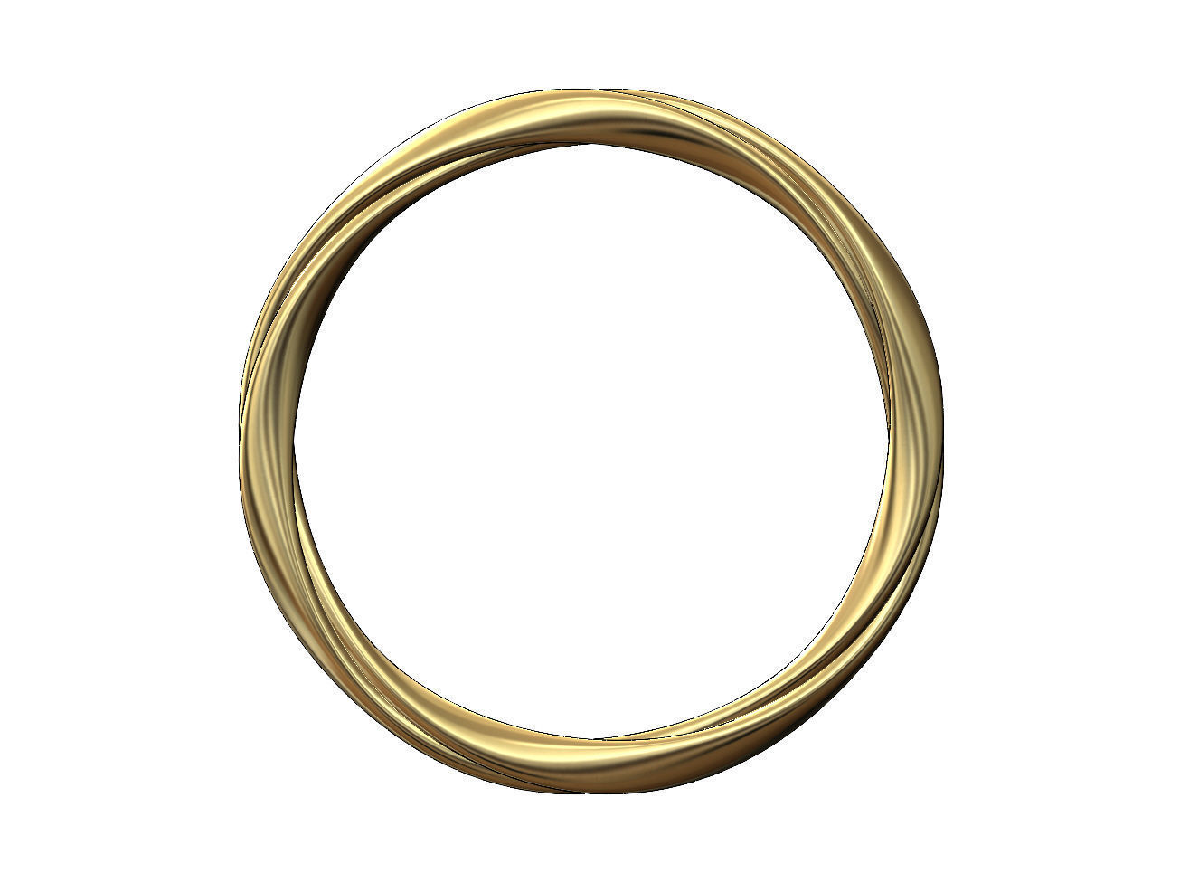 Twisted French ribbon cuff bracelet bangle Size M 55mm 3D print model_1