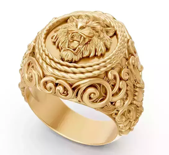 Tiger ring earrings  printable gold jewelry printable 3D model