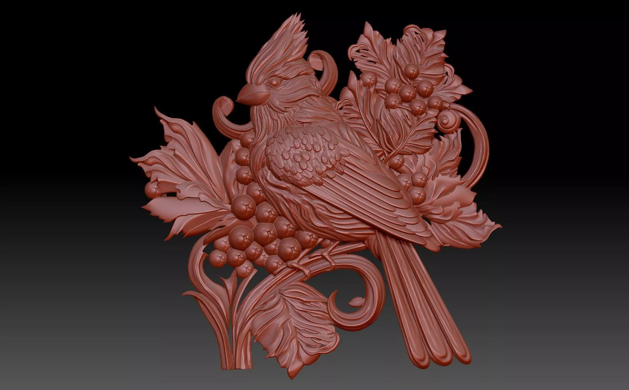 Red Cardinal Bird 3D print model