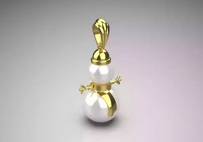 snow man pearl pendant pp0014
