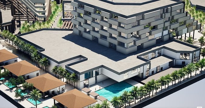 Office buildings  3D model 2