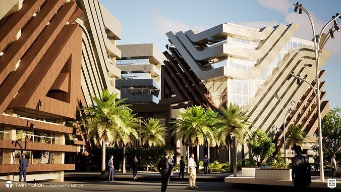 Office buildings  3D model 5