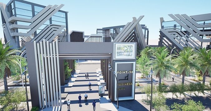 Office buildings  3D model 7
