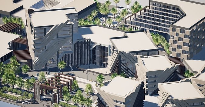 Office buildings  3D model 3