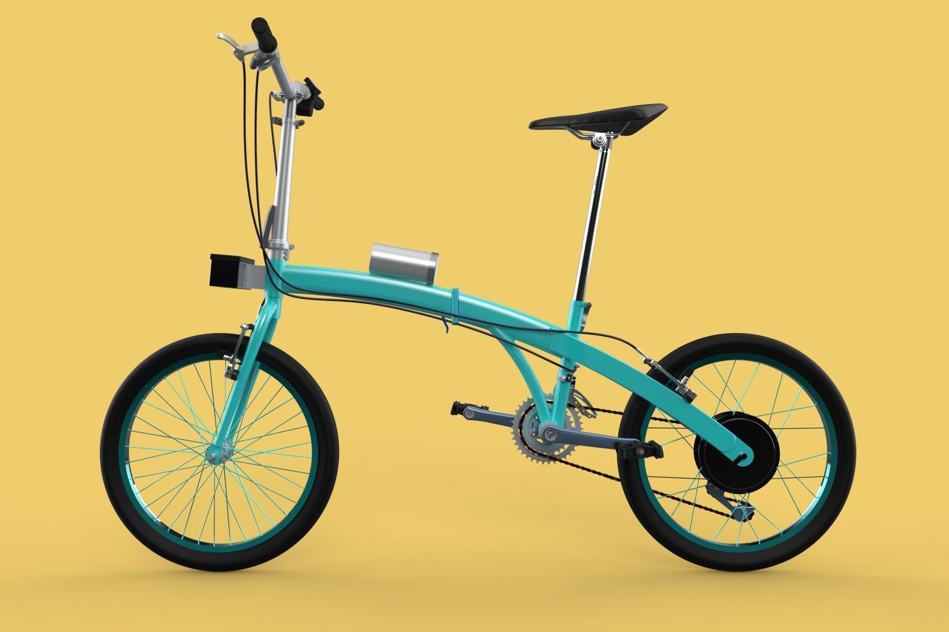 ELECTRIC FOLDING BIKE PORTABLE COMPACT FLIP BICYCLE EV 3D model_15