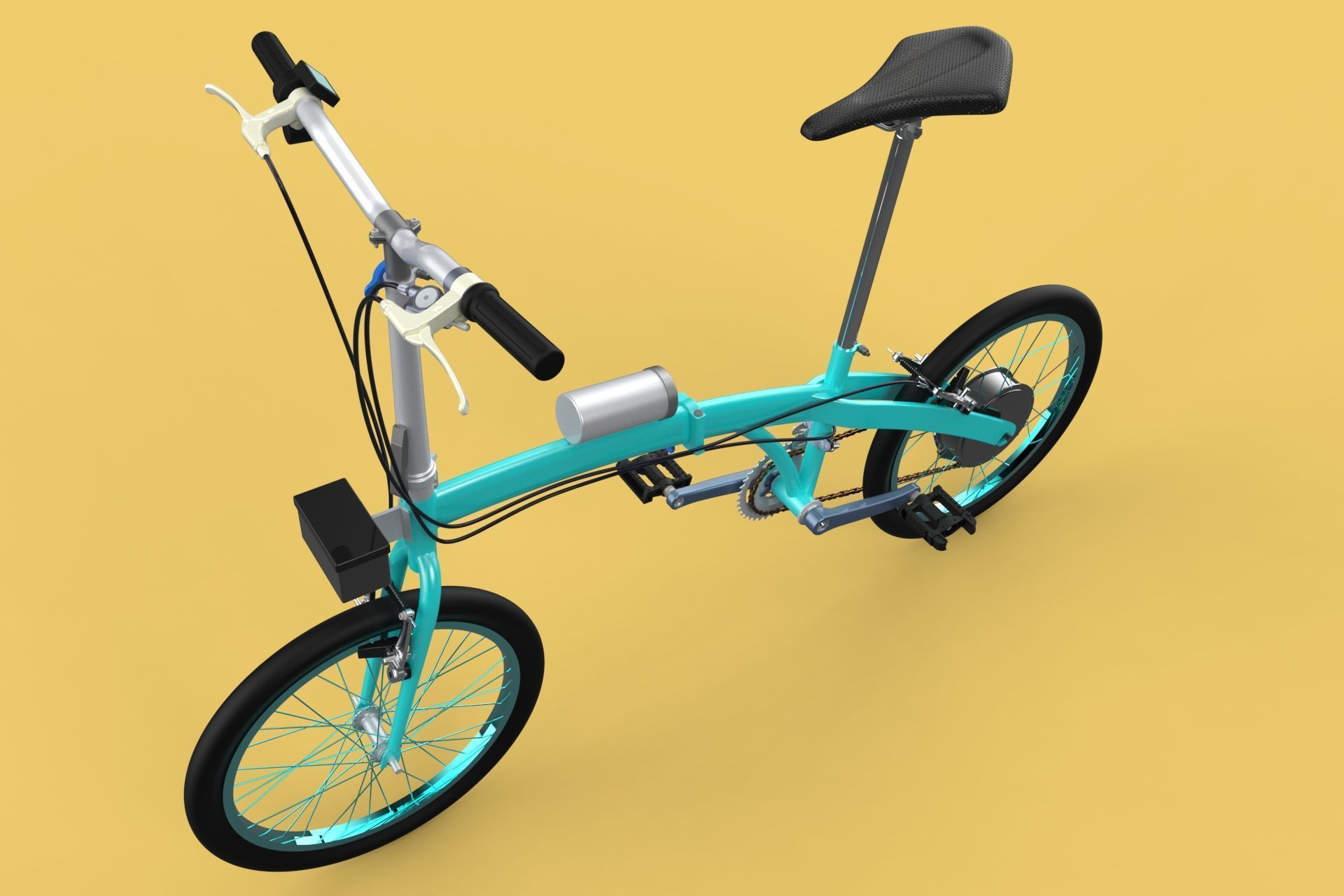 ELECTRIC FOLDING BIKE PORTABLE COMPACT FLIP BICYCLE EV 3D model_1