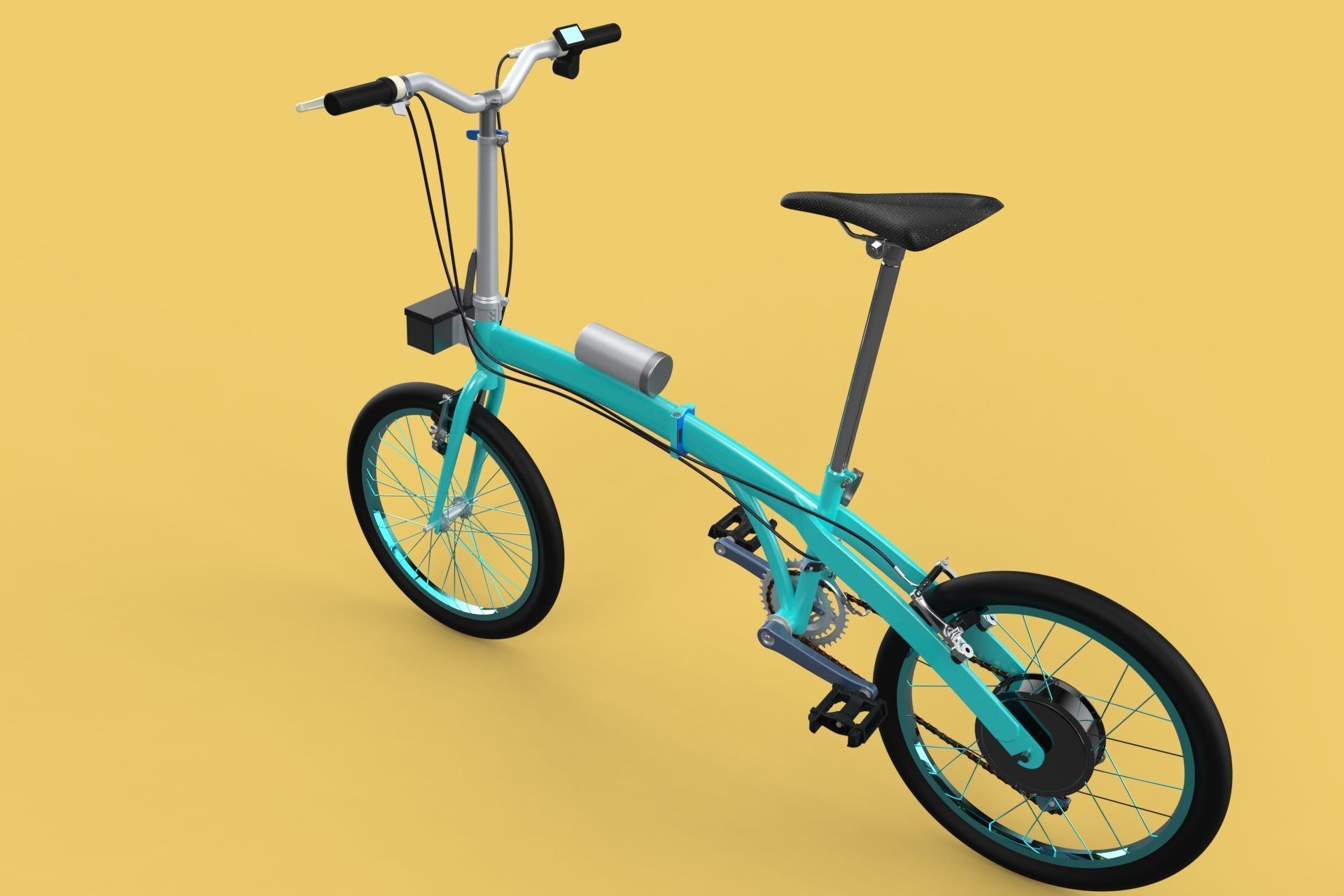 ELECTRIC FOLDING BIKE PORTABLE COMPACT FLIP BICYCLE EV 3D model_2