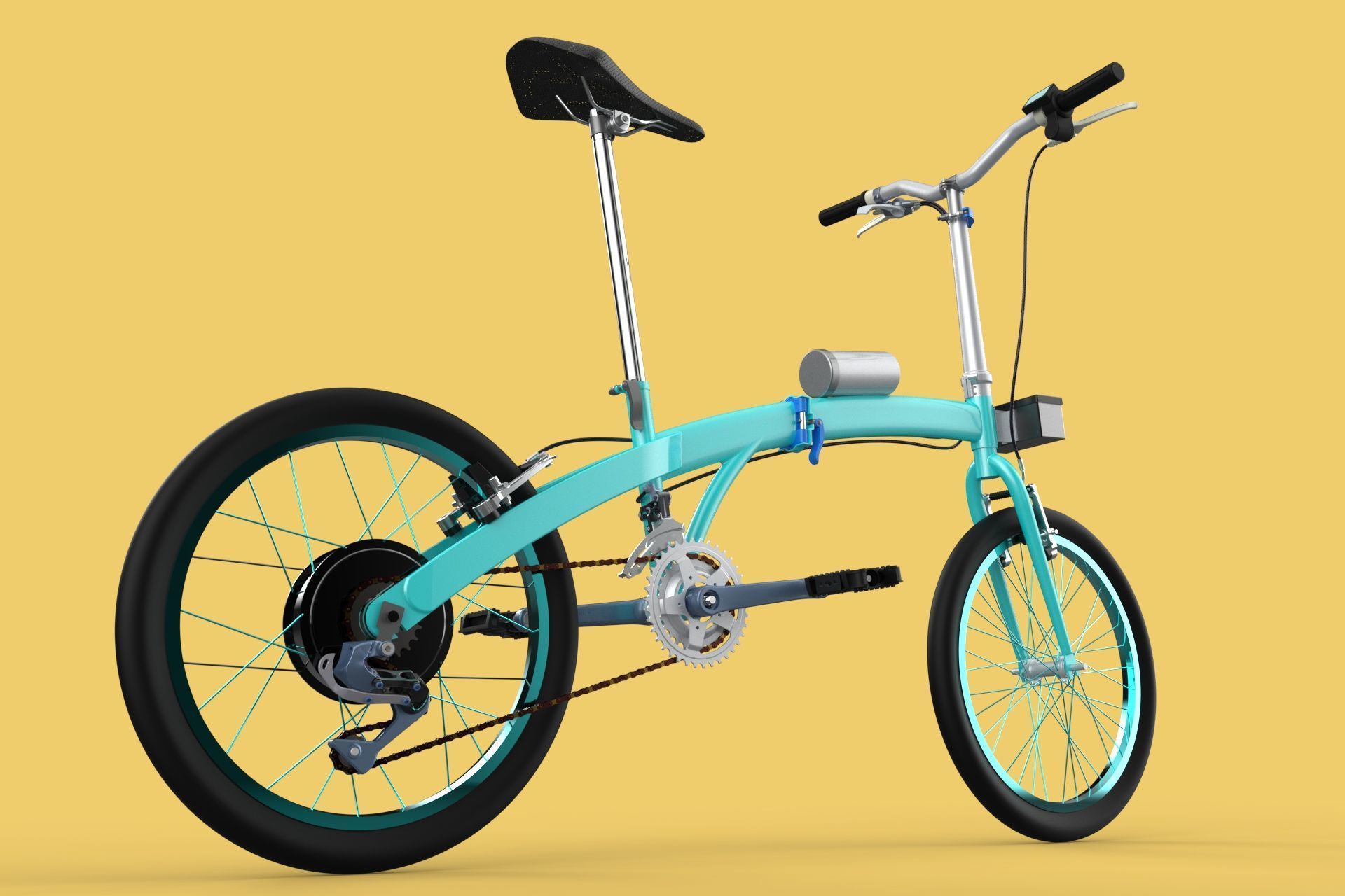 ELECTRIC FOLDING BIKE PORTABLE COMPACT FLIP BICYCLE EV 3D model_3