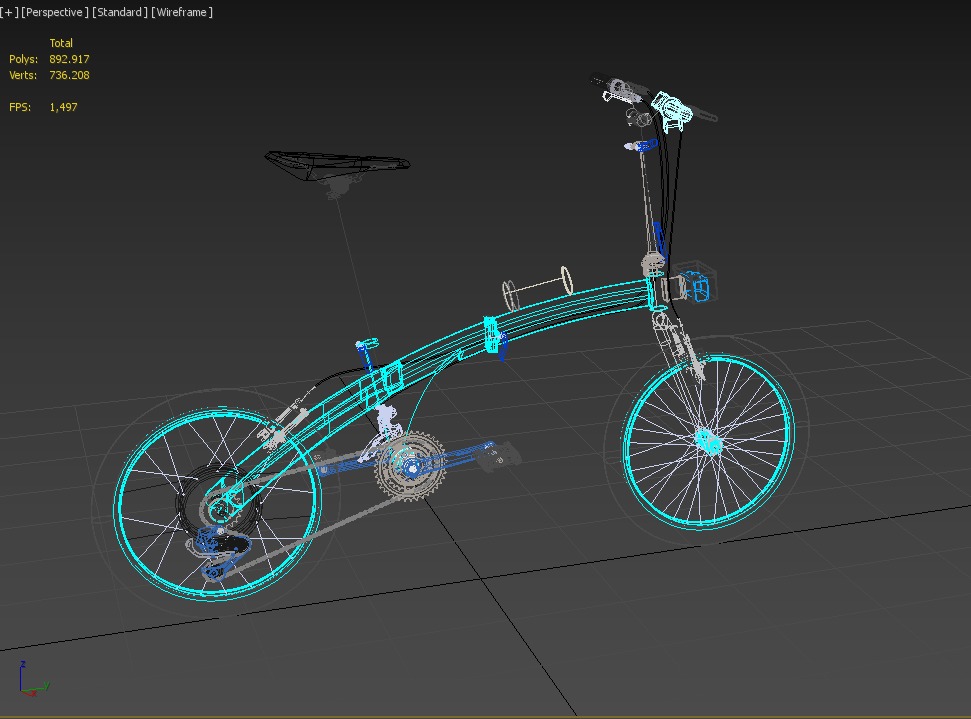 ELECTRIC FOLDING BIKE PORTABLE COMPACT FLIP BICYCLE EV 3D model_23