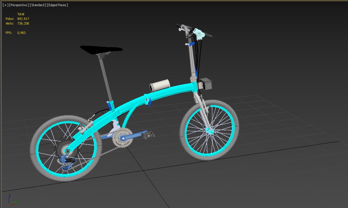 ELECTRIC FOLDING BIKE PORTABLE COMPACT FLIP BICYCLE EV 3D model_22