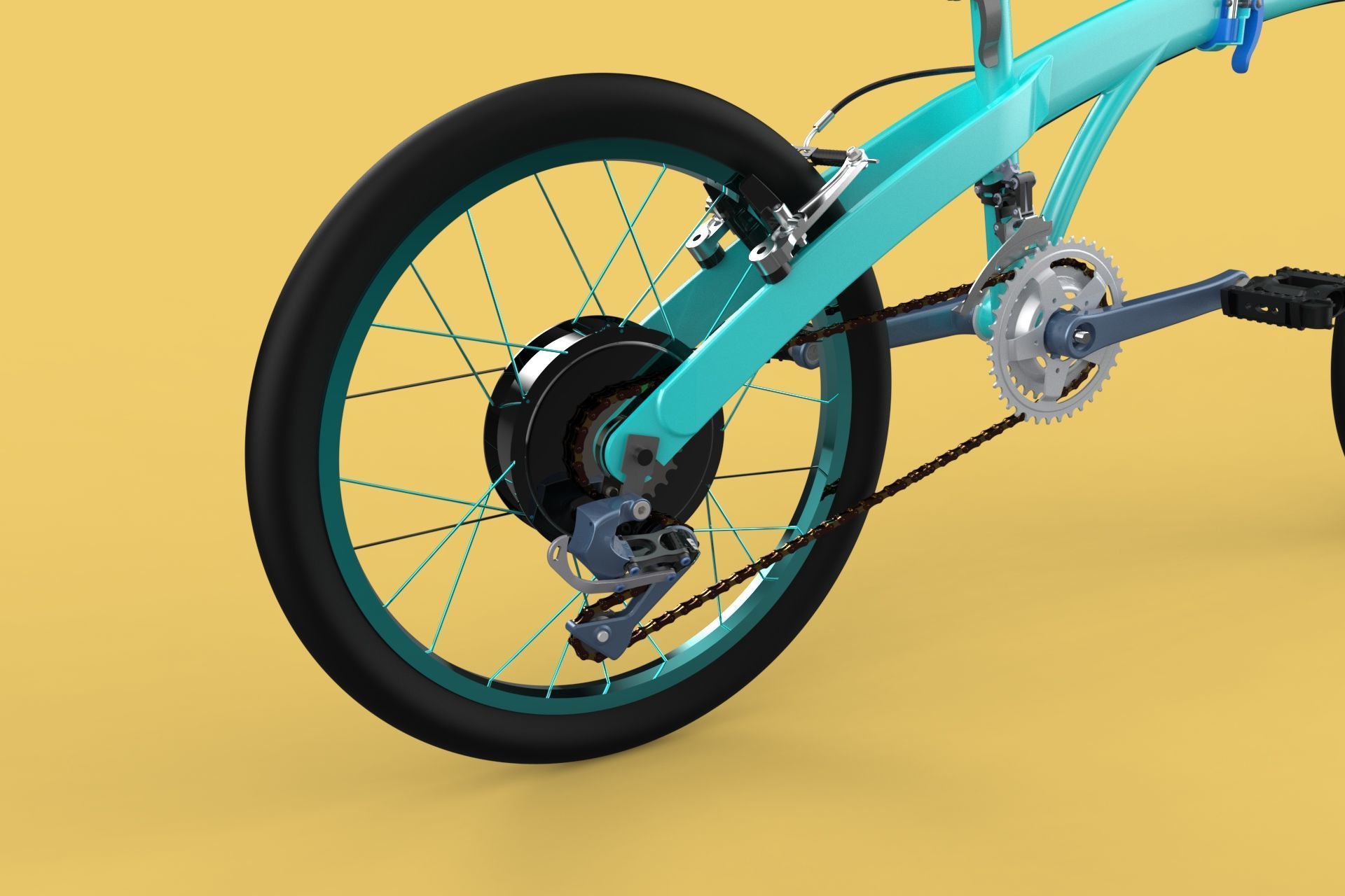 ELECTRIC FOLDING BIKE PORTABLE COMPACT FLIP BICYCLE EV 3D model_7