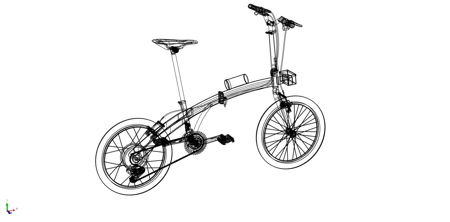 ELECTRIC FOLDING BIKE PORTABLE COMPACT FLIP BICYCLE EV 3D model_25