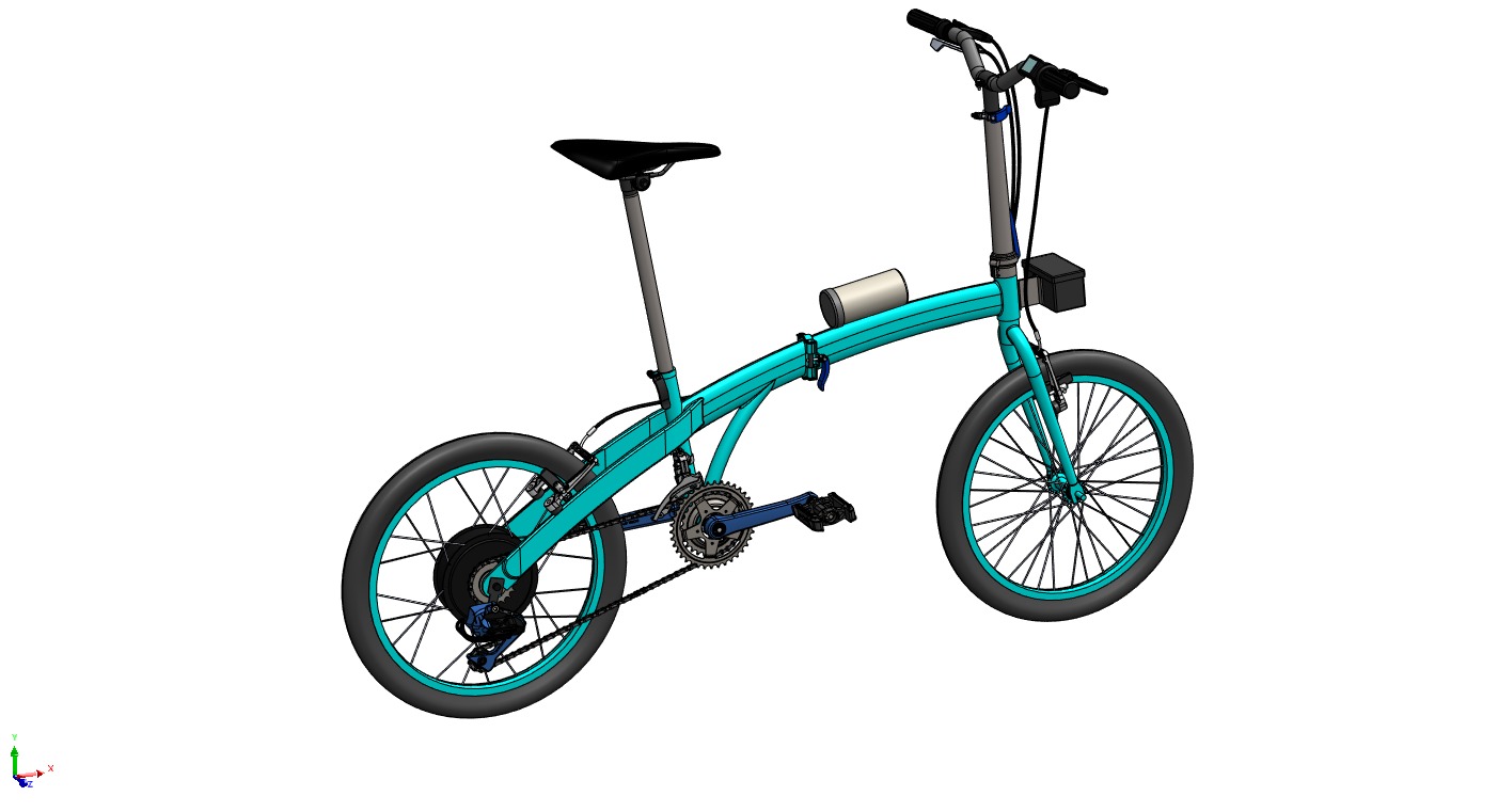 ELECTRIC FOLDING BIKE PORTABLE COMPACT FLIP BICYCLE EV 3D model_24
