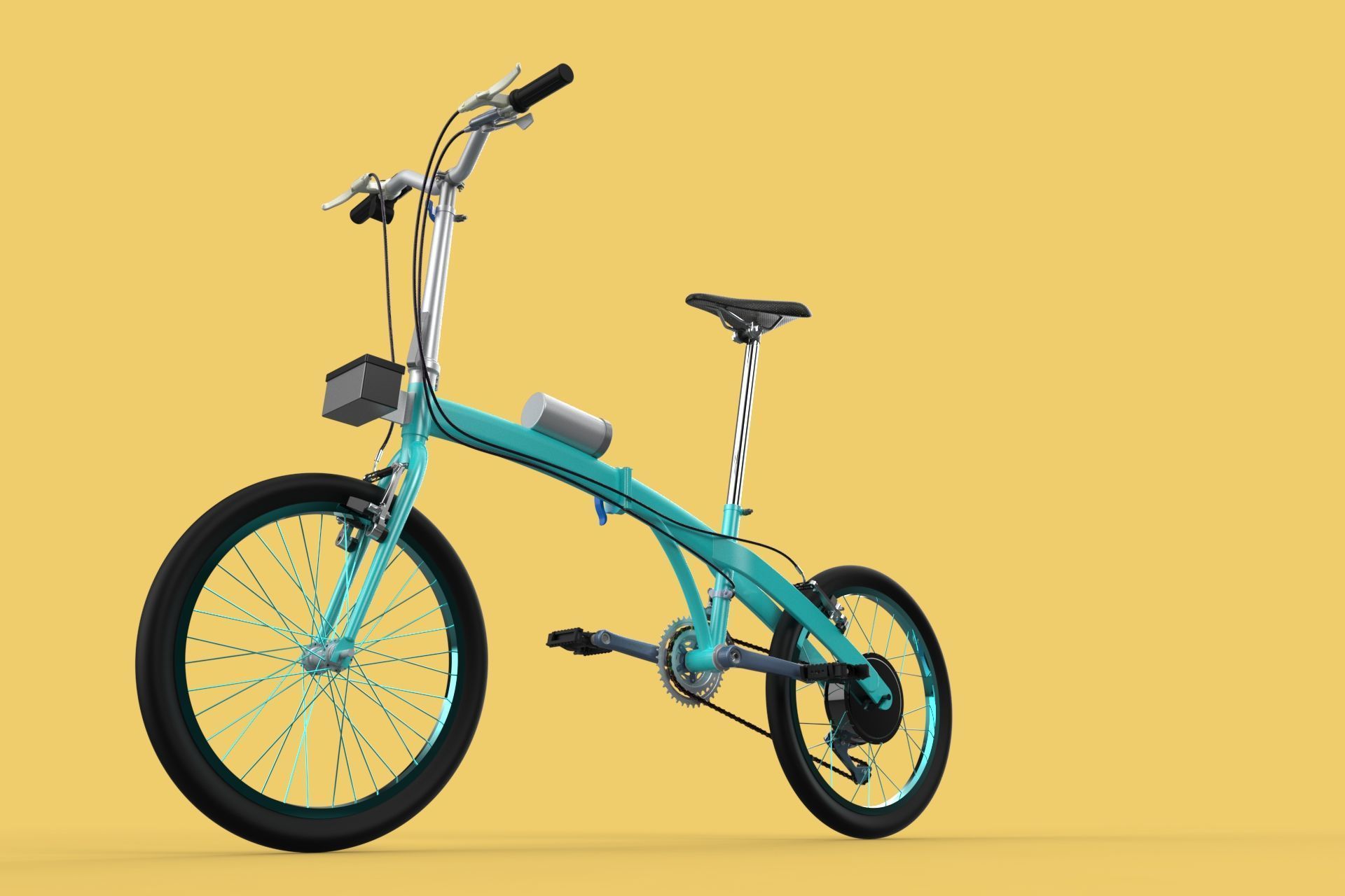 ELECTRIC FOLDING BIKE PORTABLE COMPACT FLIP BICYCLE EV 3D model_5