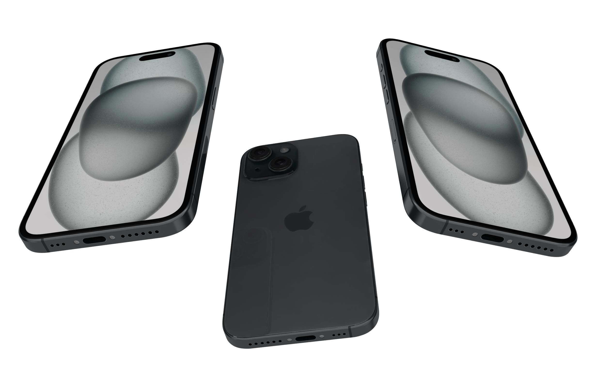 Apple iPhone 15 Black 3D model_2