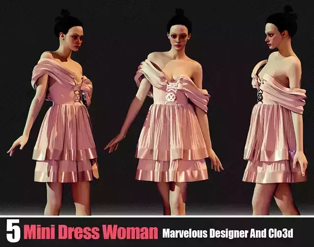 5 Mini Dress Woman In Marvelous Designer 