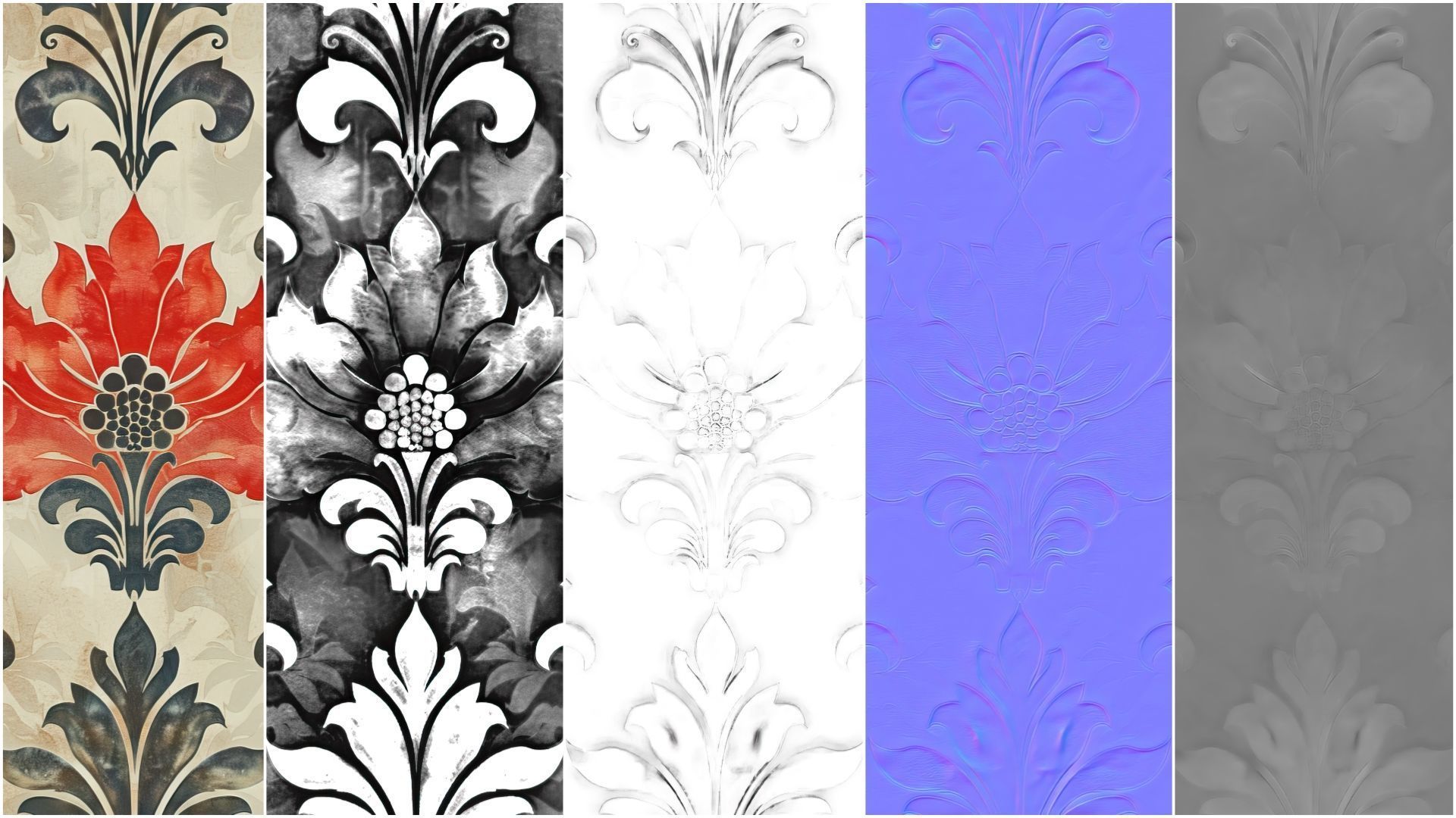 Classic Wallpaper VOL03 4K Seamless PNG PBR Textures Texture_2