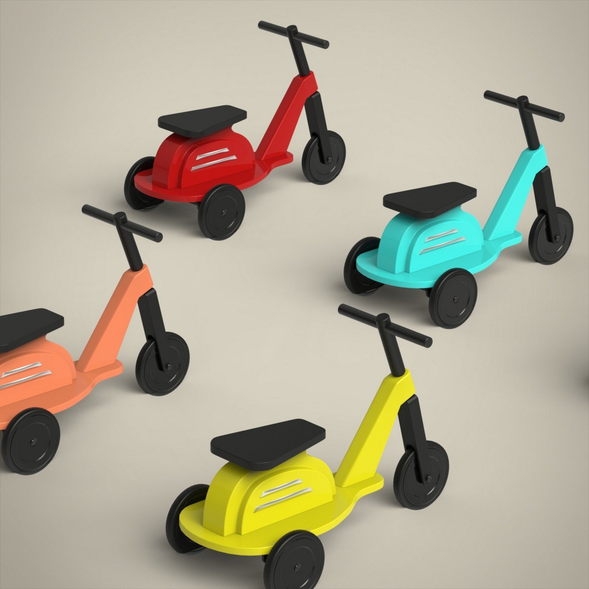 Toy Scooter Set 3D model_1