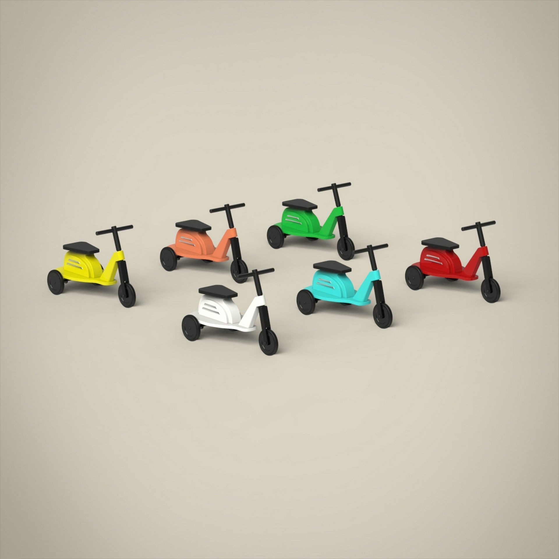 Toy Scooter Set 3D model_4