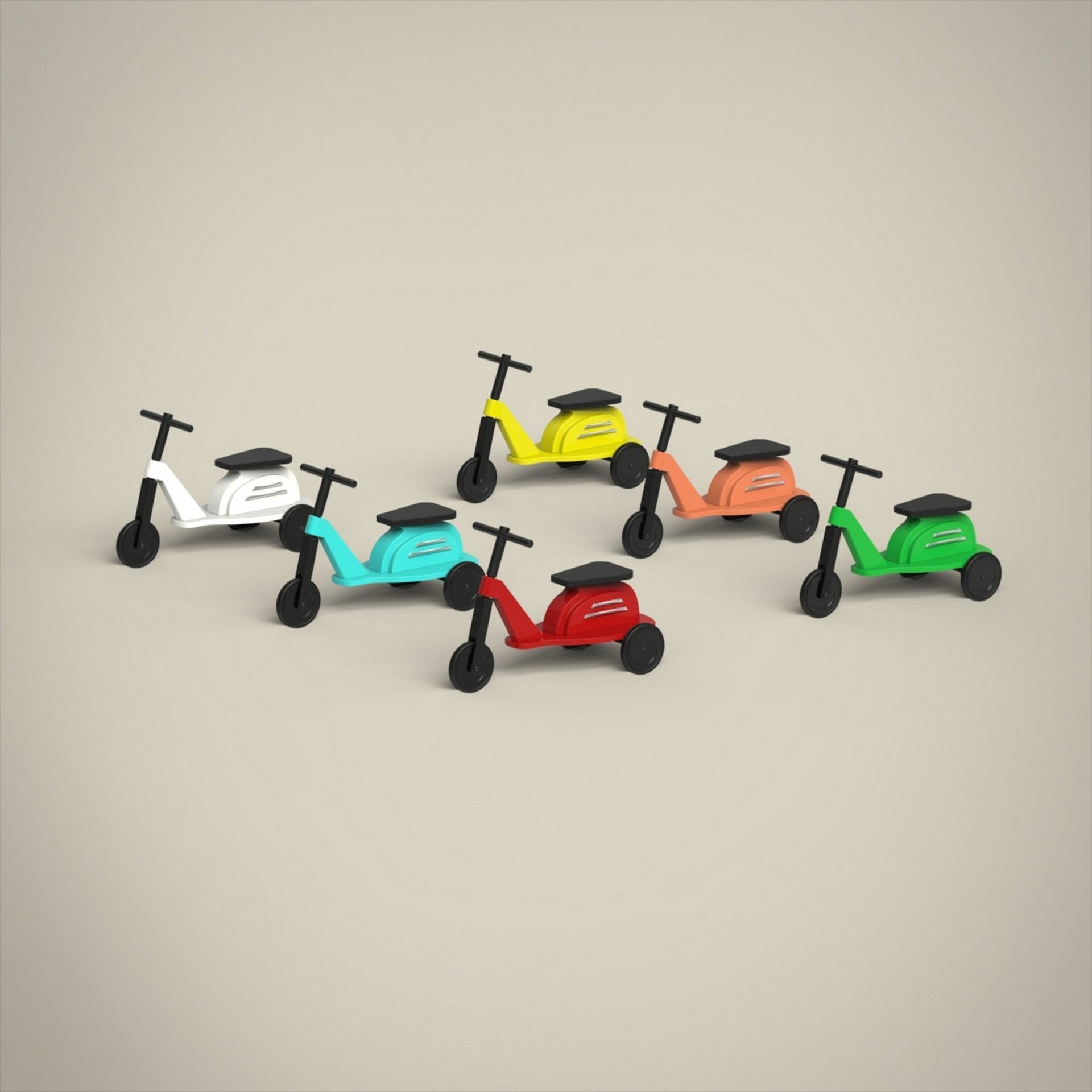 Toy Scooter Set 3D model_2