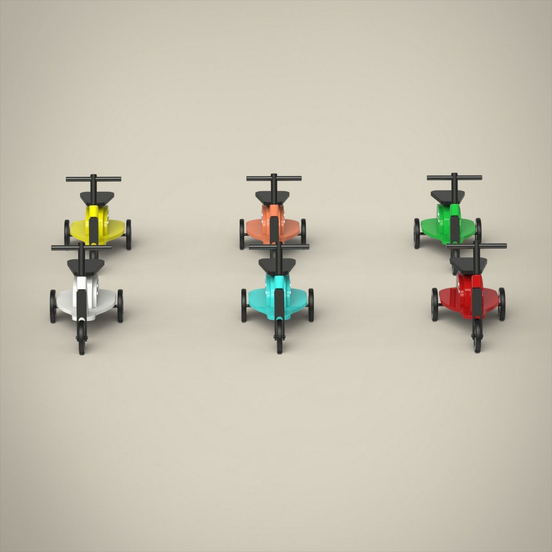 Toy Scooter Set 3D model_5