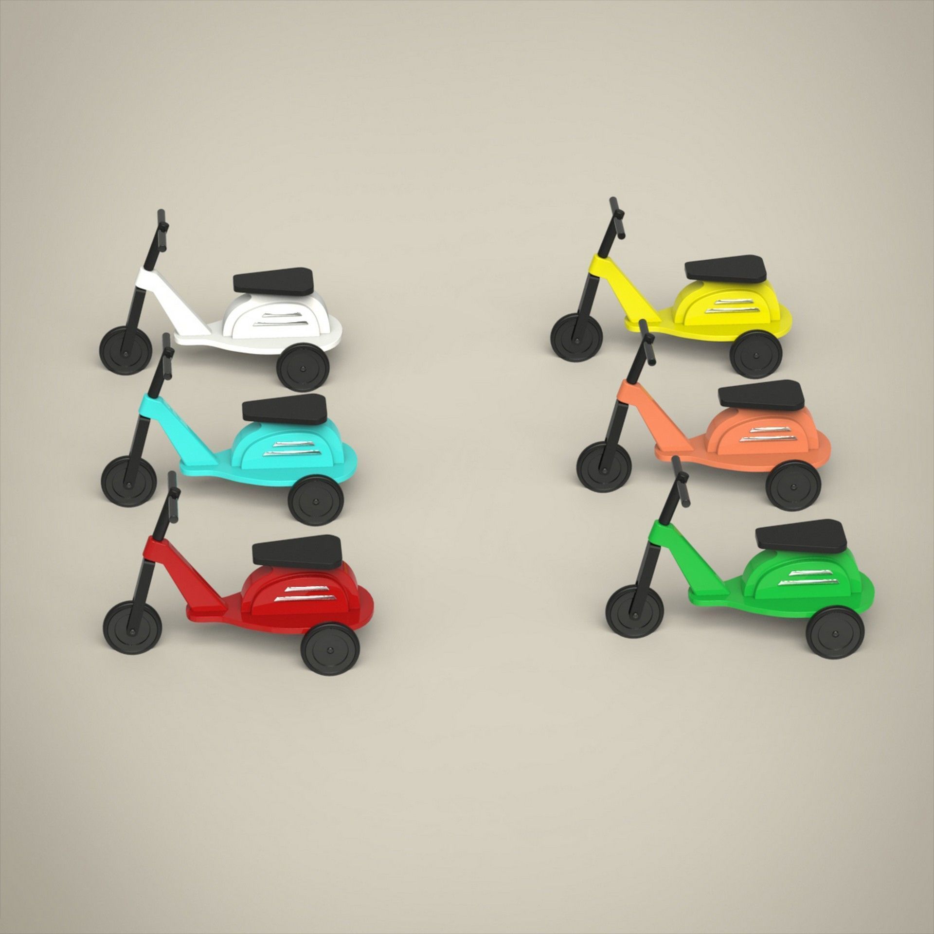 Toy Scooter Set 3D model_6