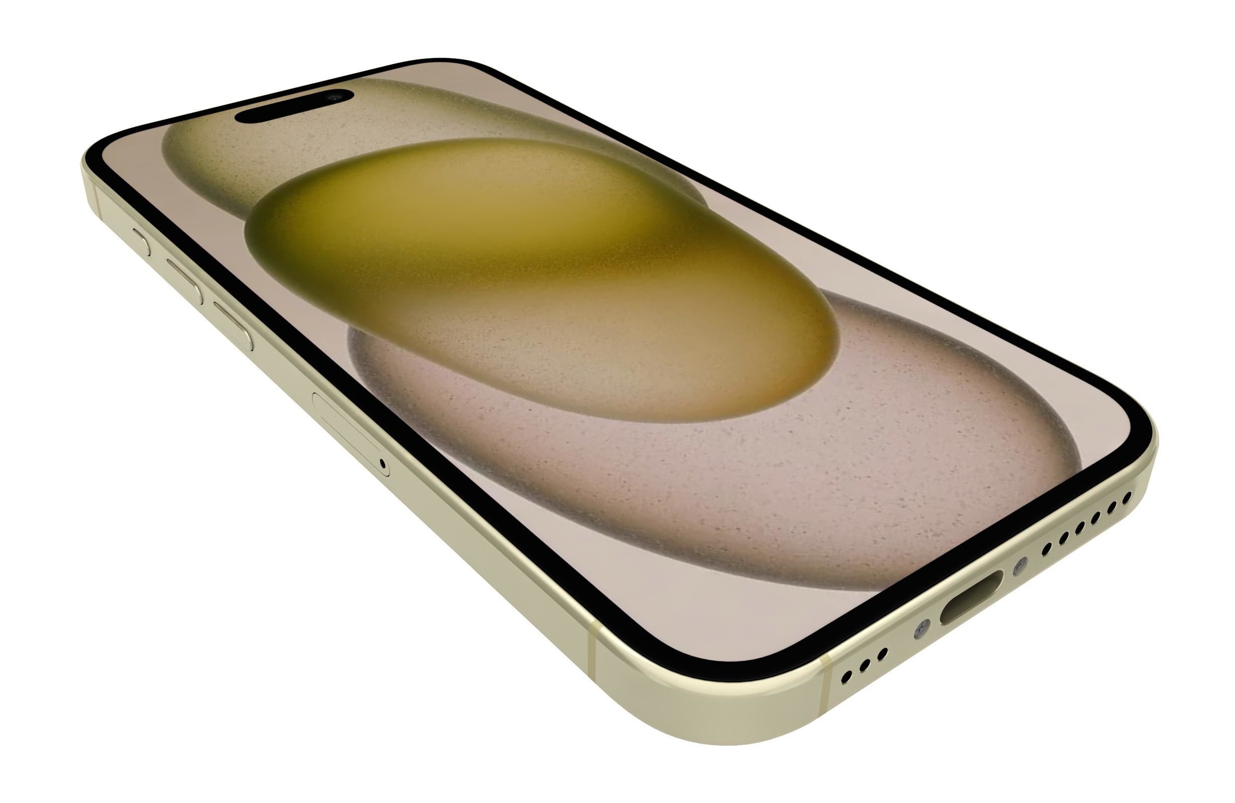 Apple iPhone 15 Yellow 3D model_12