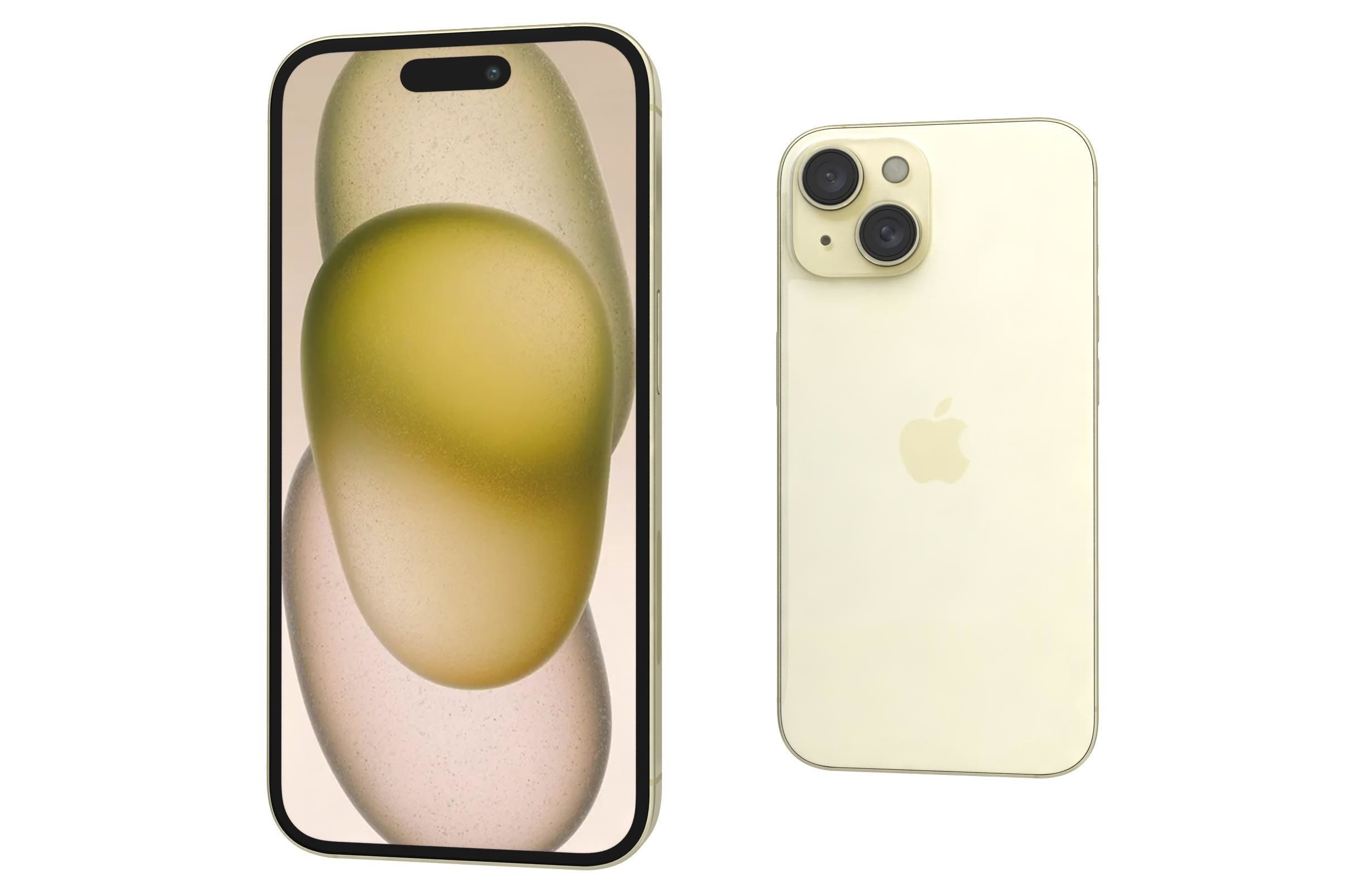 Apple iPhone 15 Yellow 3D model_6