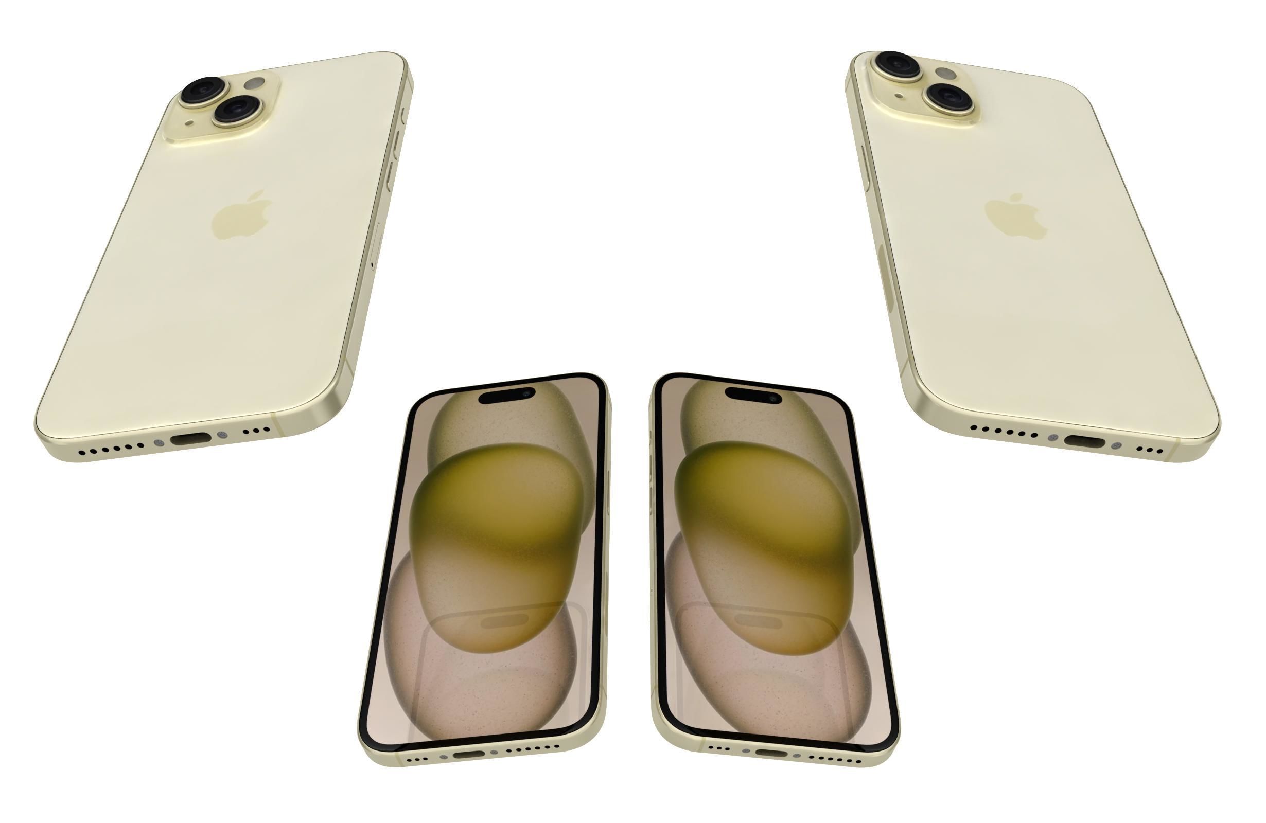 Apple iPhone 15 Yellow 3D model_5