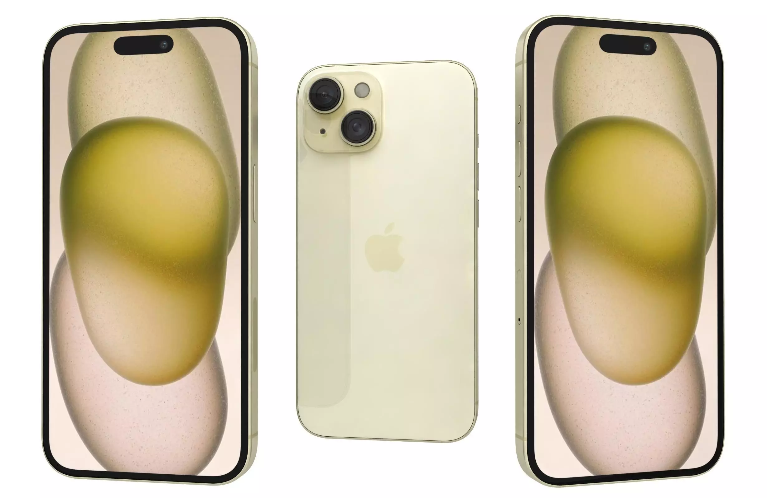 Apple iPhone 15 Yellow 3D model_0