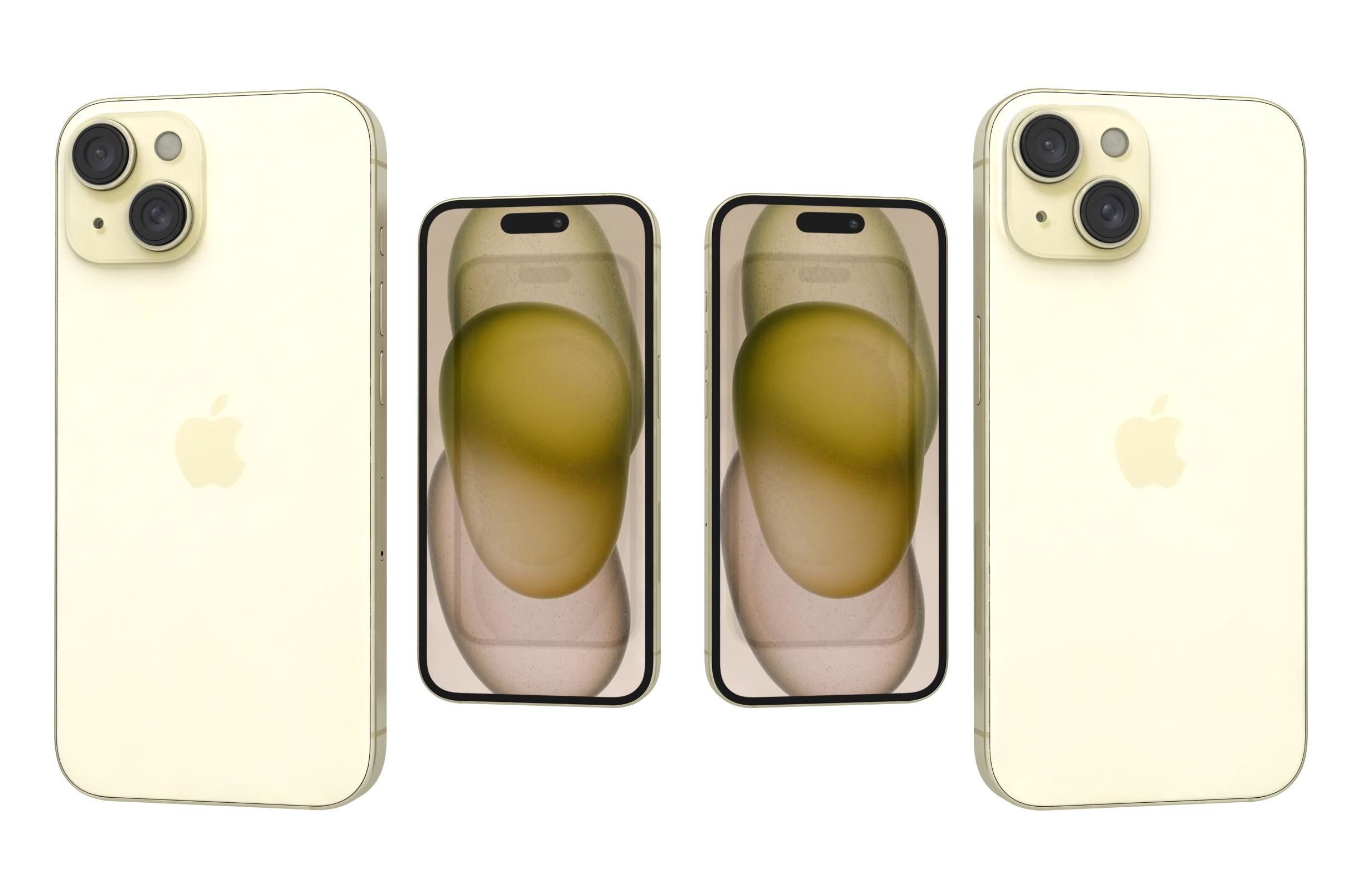 Apple iPhone 15 Yellow 3D model_3